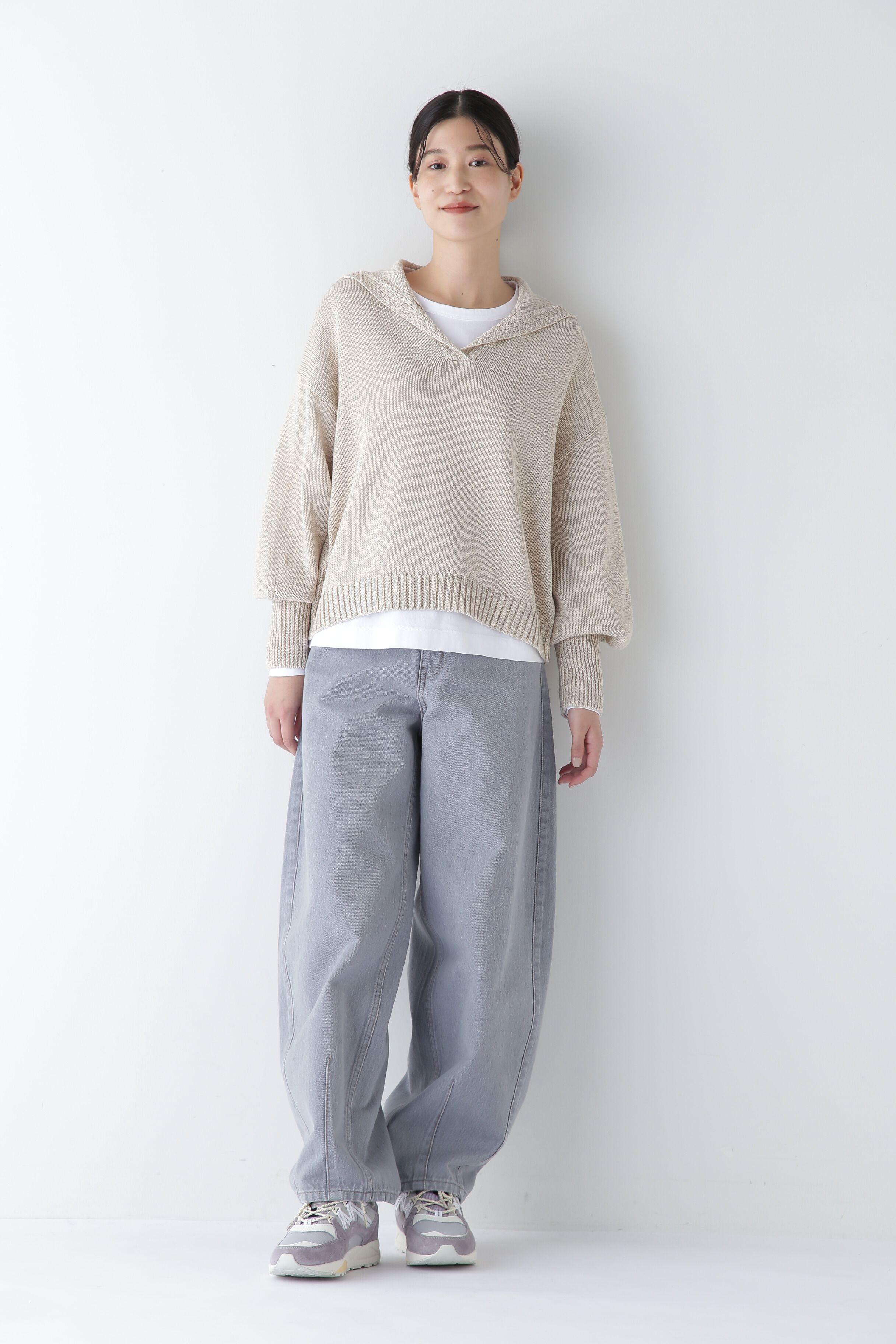  「◆【ウォッシャブル】ギマコットンセーラーカラープルオーバー」|ニット・セーター|