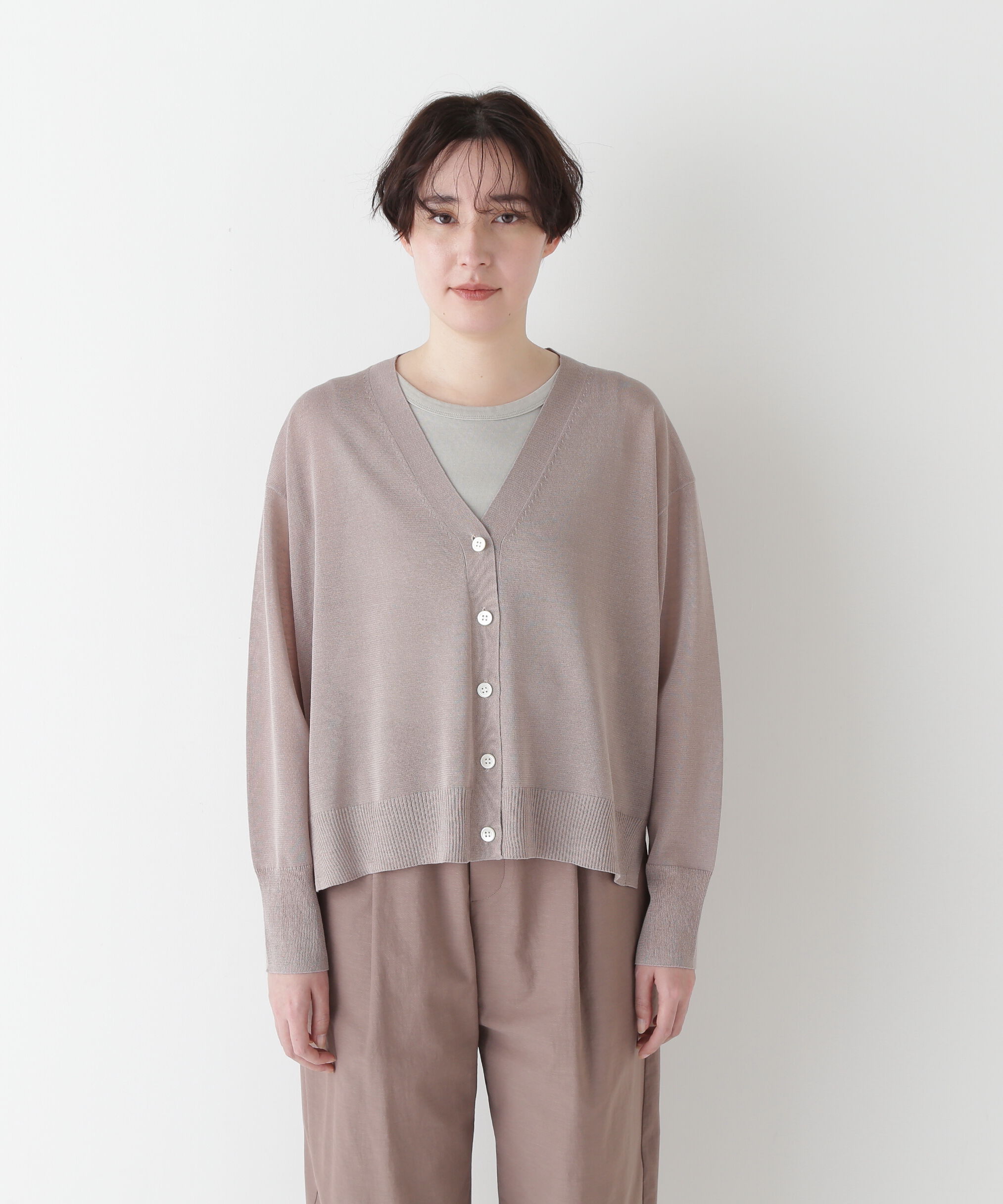  「◆【ウォッシャブル】シアーハイゲージ長袖カーディガン」|ニット・セーター|