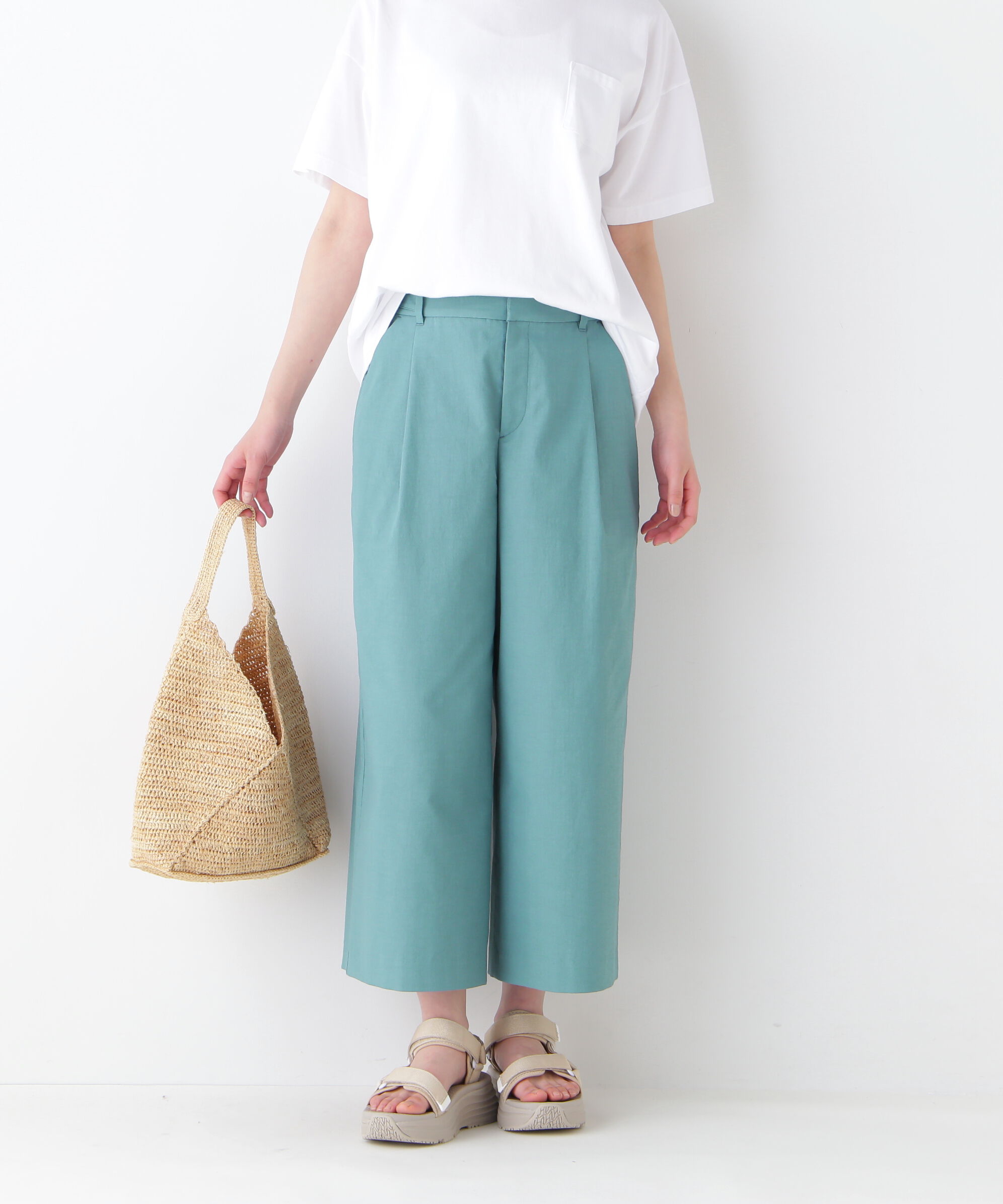  「◆クールマックス混ガウチョパンツ」|その他|グリーン