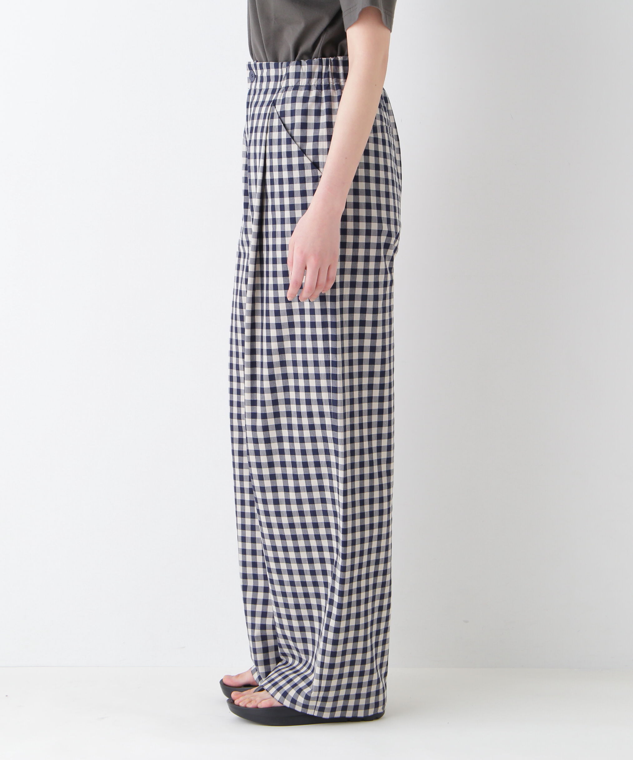  「◆ギンガムチェックワンタックセミワイドパンツ」|その他|