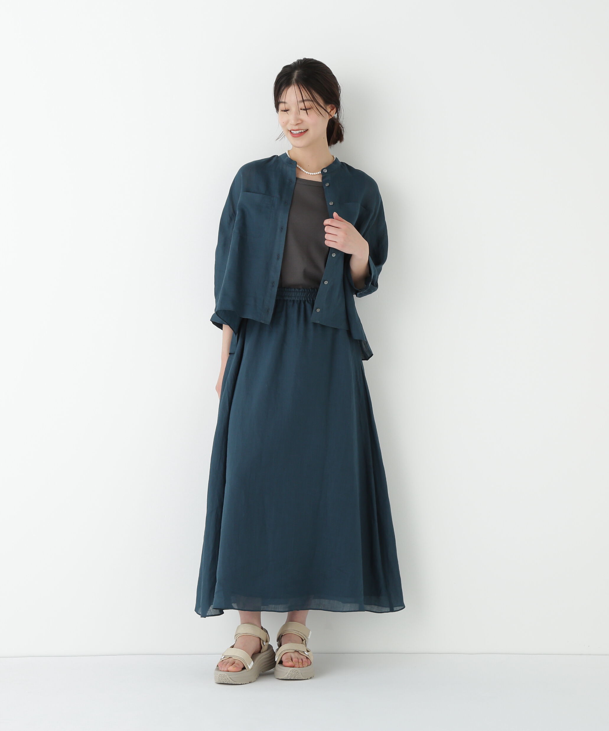  「◆ラミーサイドボックスタックギャザースカート」|スカート|