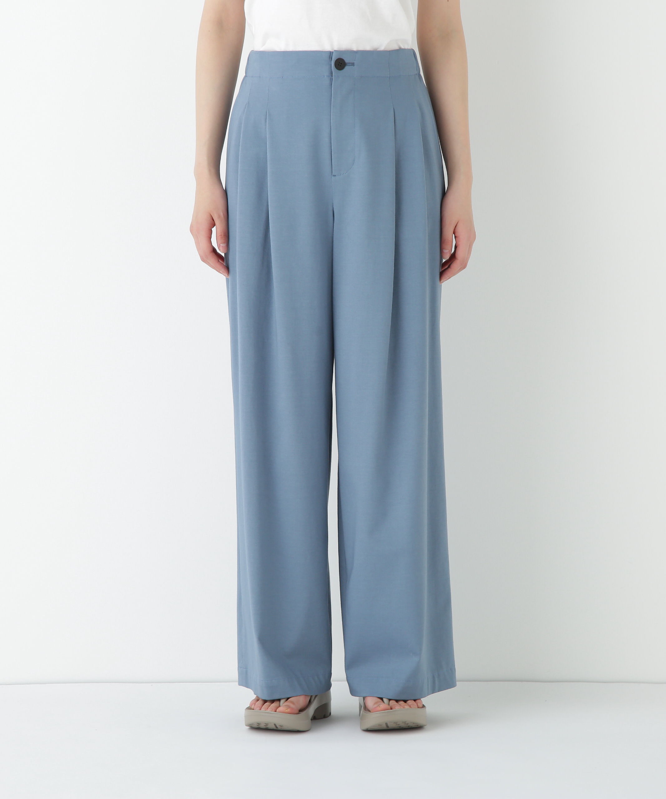  「◆プレーティング天竺タックセミワイドパンツ」|その他|