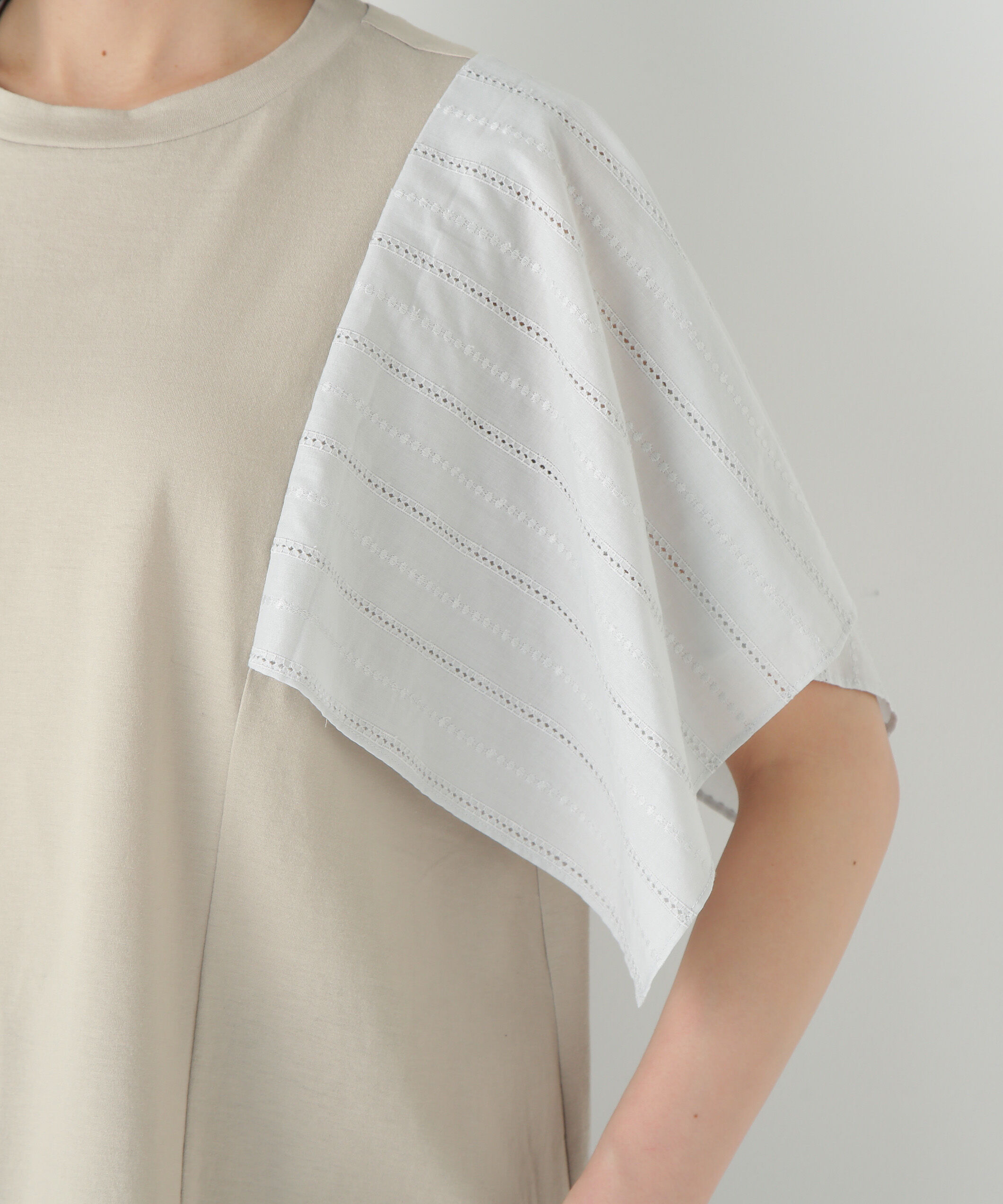  「◆コットンローンレースドッキングプルオーバー」|Tシャツ・カットソー|