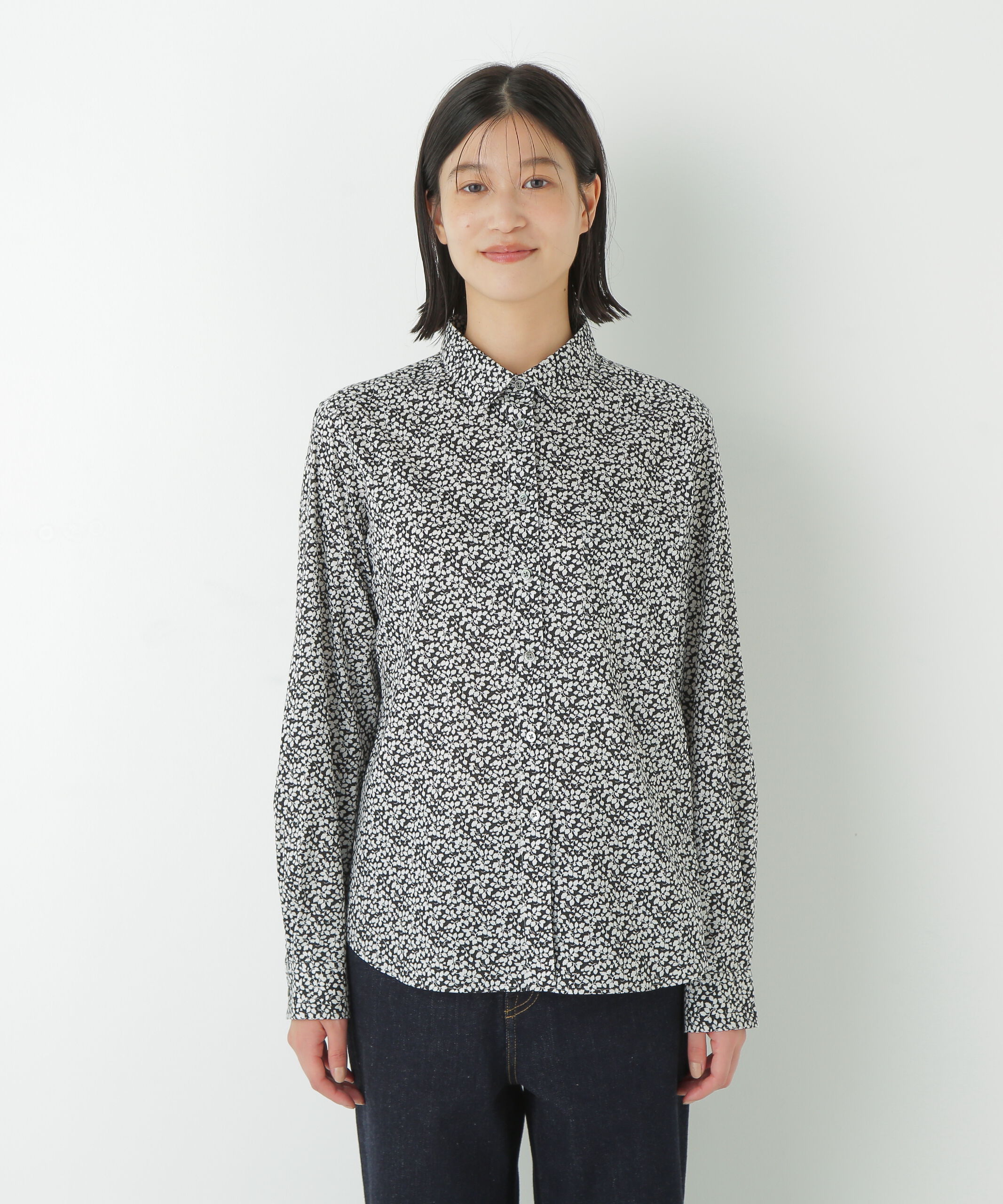  「◆リバティプリントベーシックカラーシャツ」|シャツ・ブラウス|