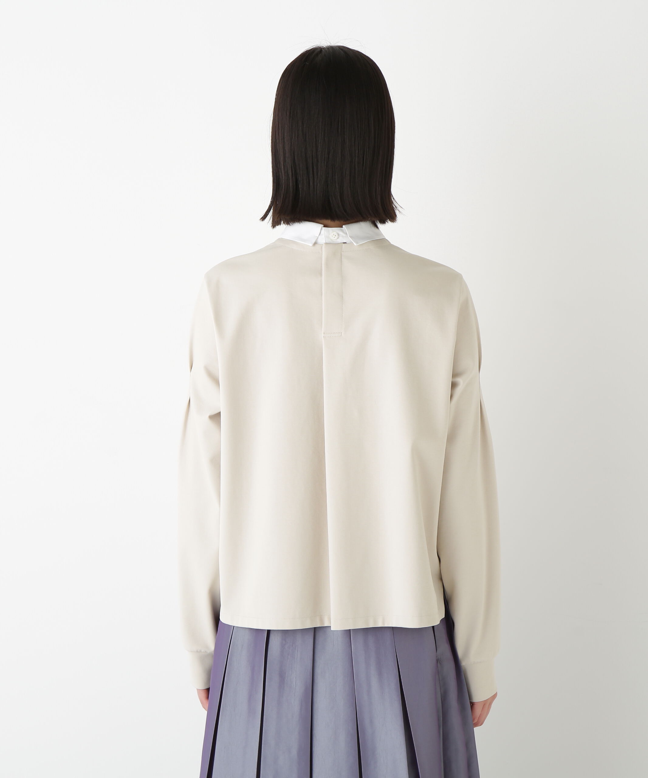  「◆ストレッチポンチシャツカラードッキングプルオーバー」|Tシャツ・カットソー|