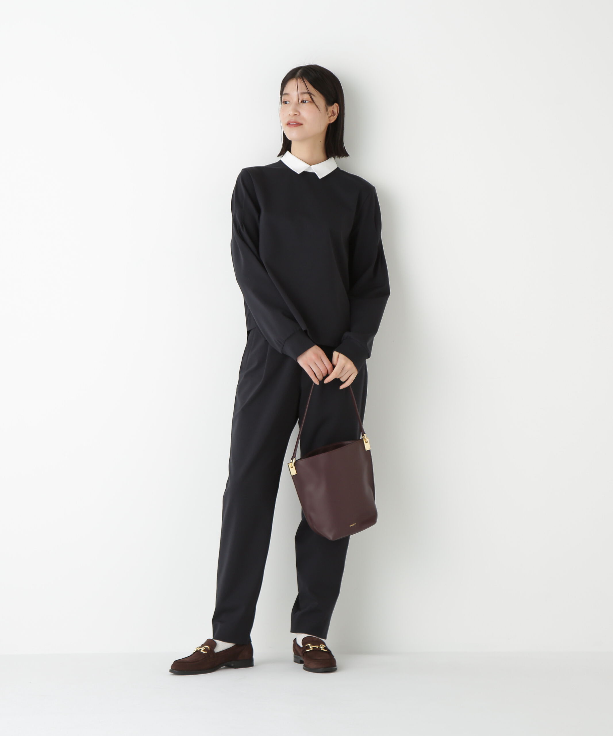  「◆ストレッチポンチシャツカラードッキングプルオーバー」|Tシャツ・カットソー|