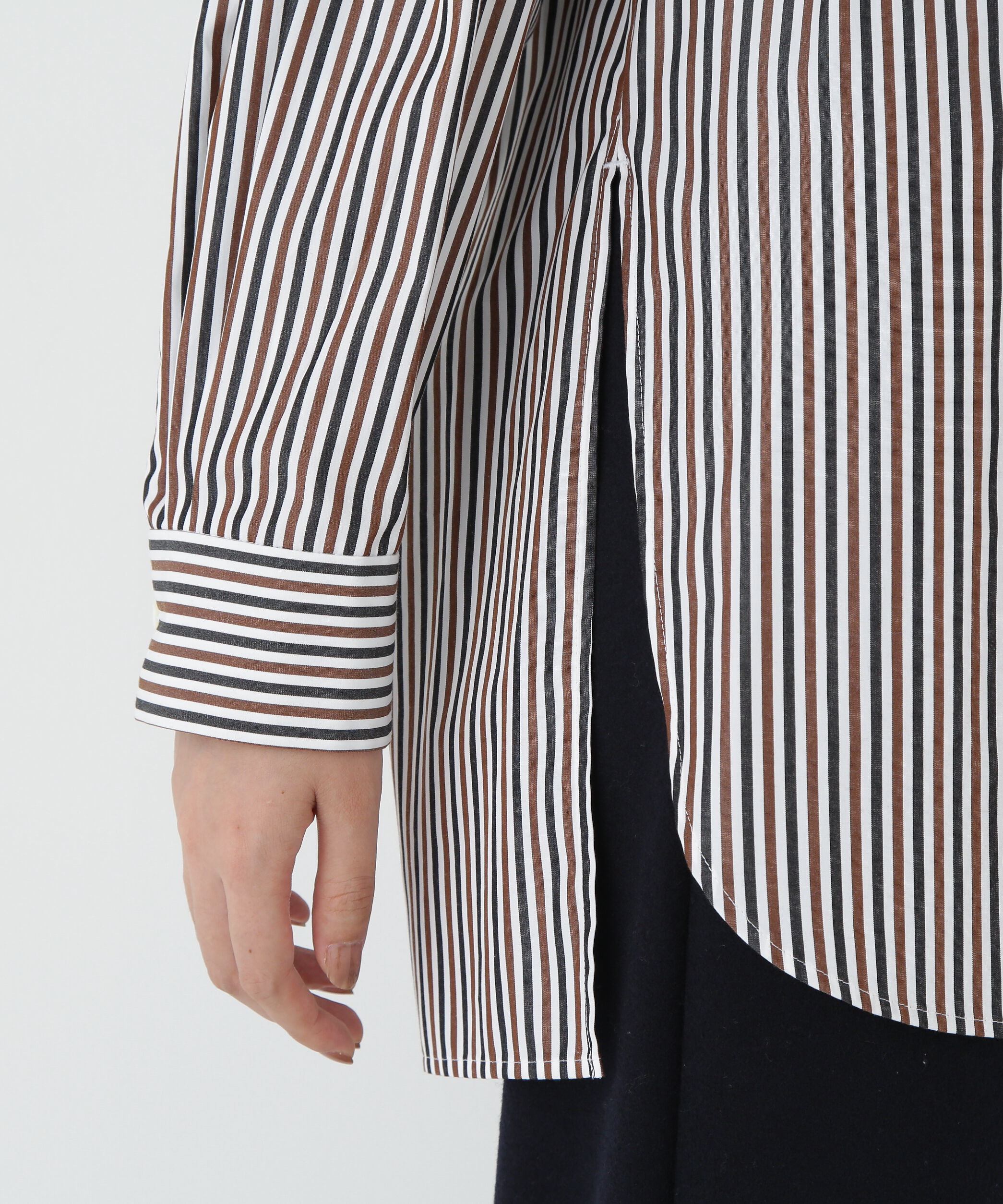  「◆ストライプオーバーブラウス」|シャツ・ブラウス|