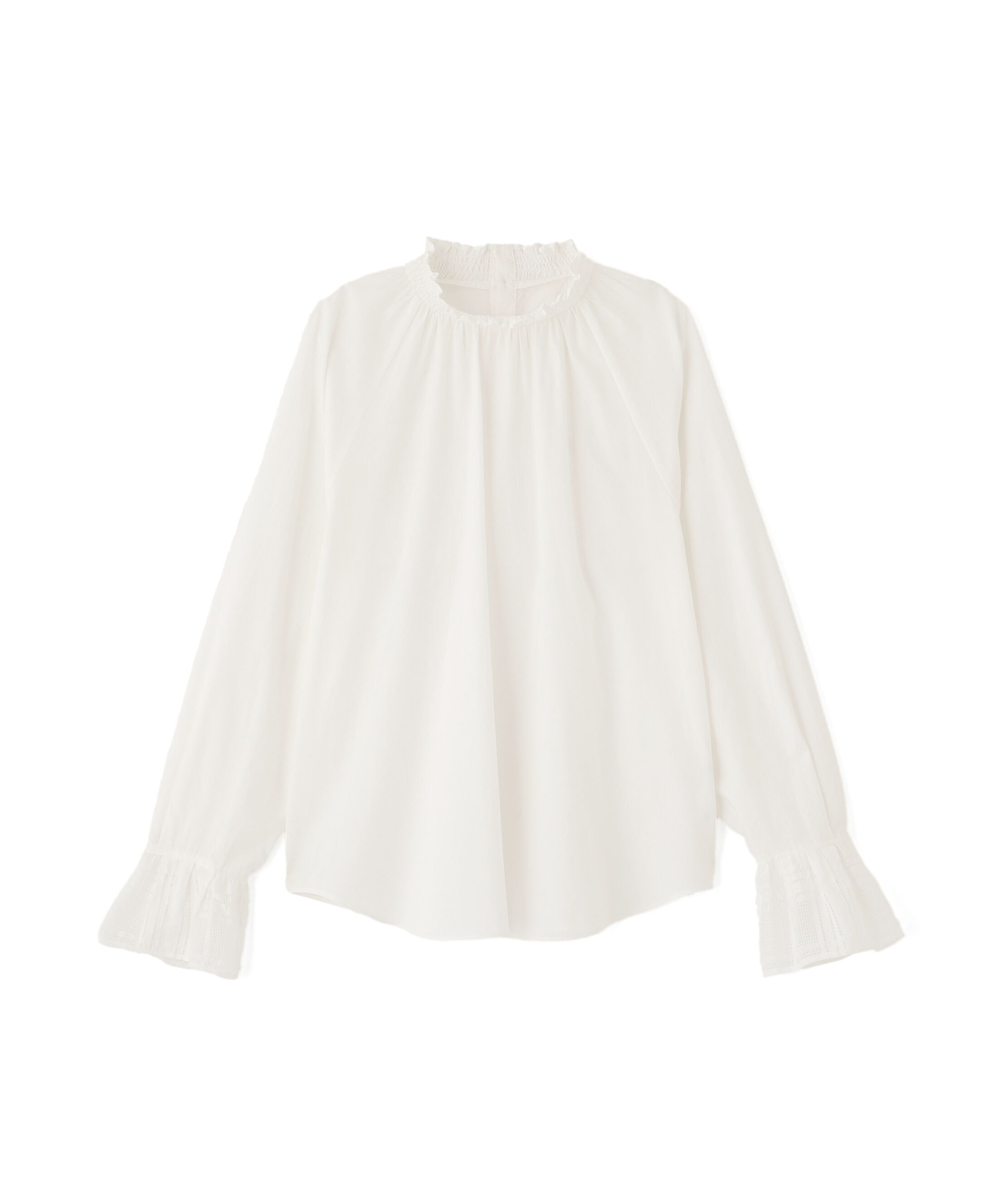  「袖チェックジャガードブラウス」|シャツ・ブラウス|