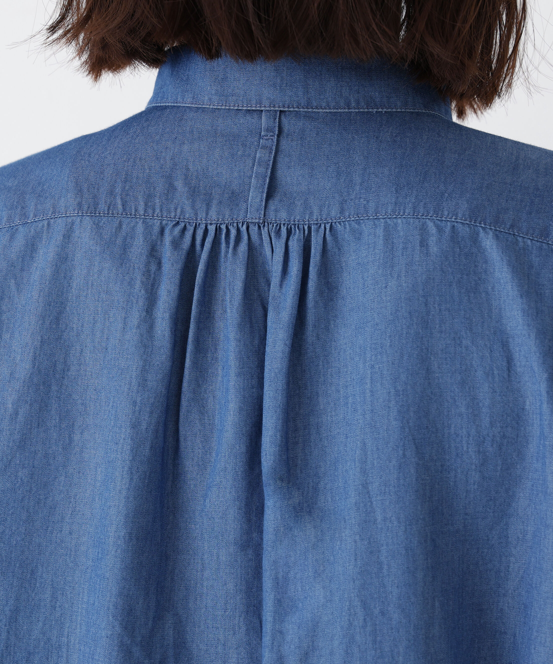  「◆ライトオンスデニムピンタックブラウス」|シャツ・ブラウス|