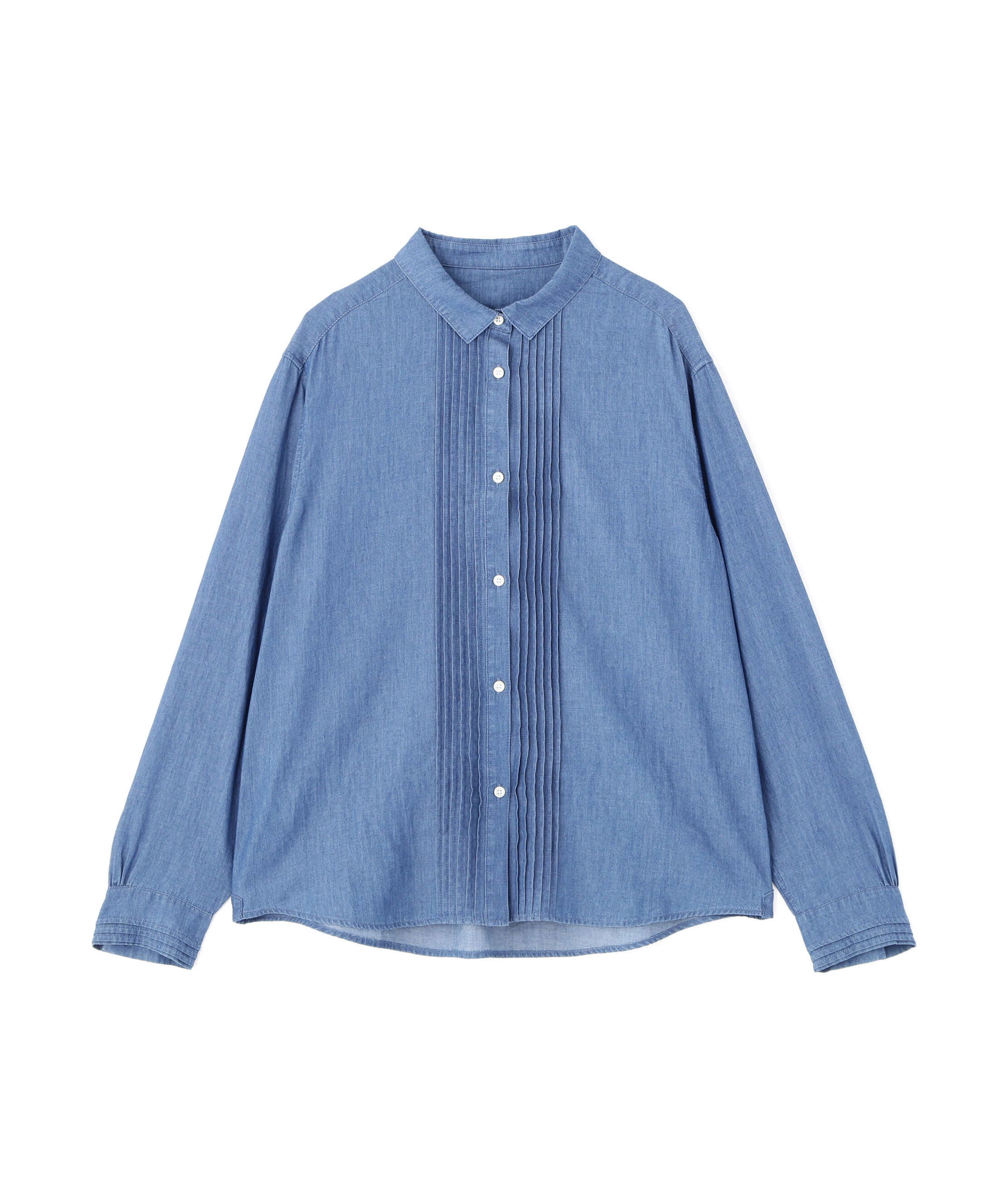  「◆ライトオンスデニムピンタックブラウス」|シャツ・ブラウス|