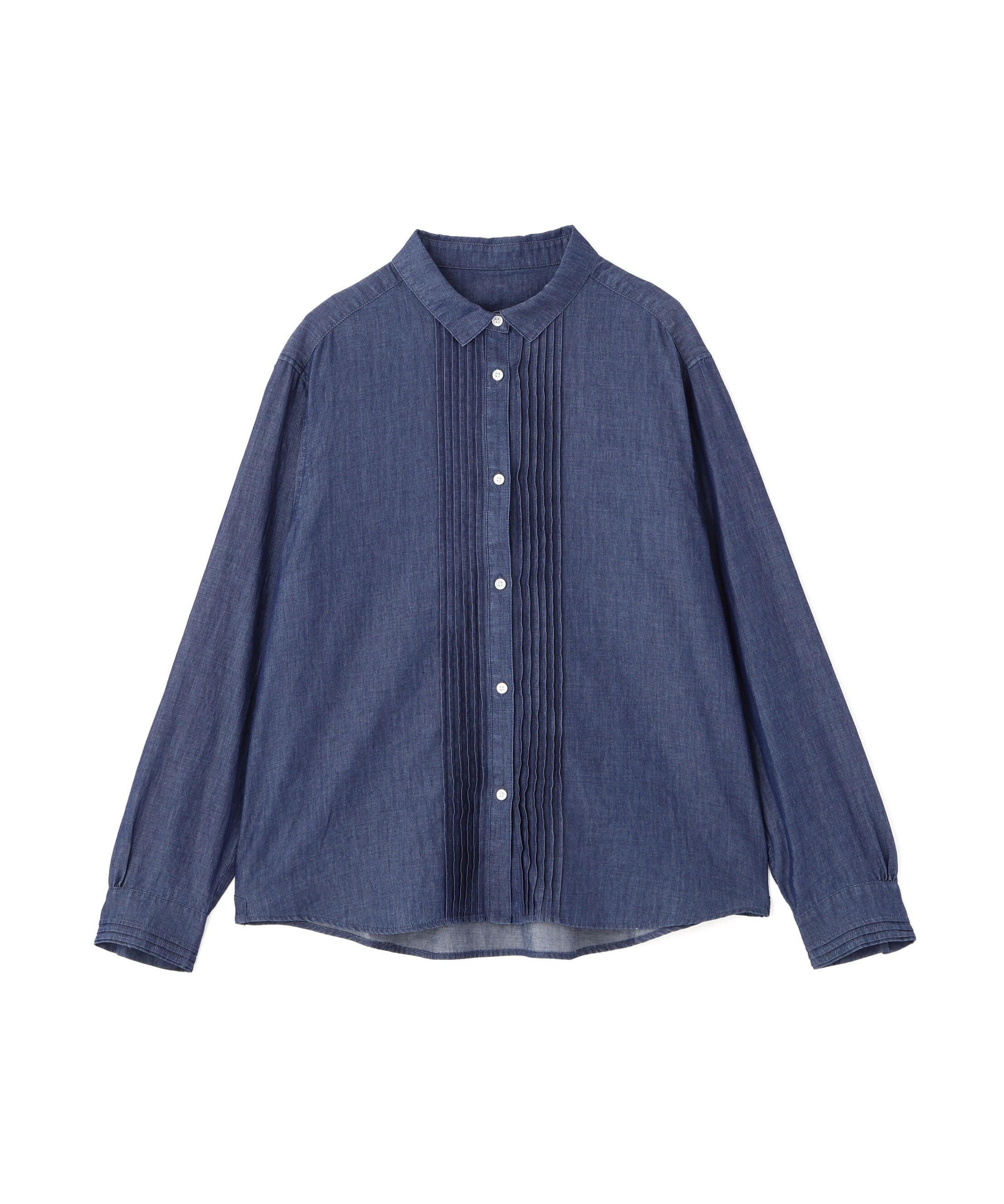  「◆ライトオンスデニムピンタックブラウス」|シャツ・ブラウス|