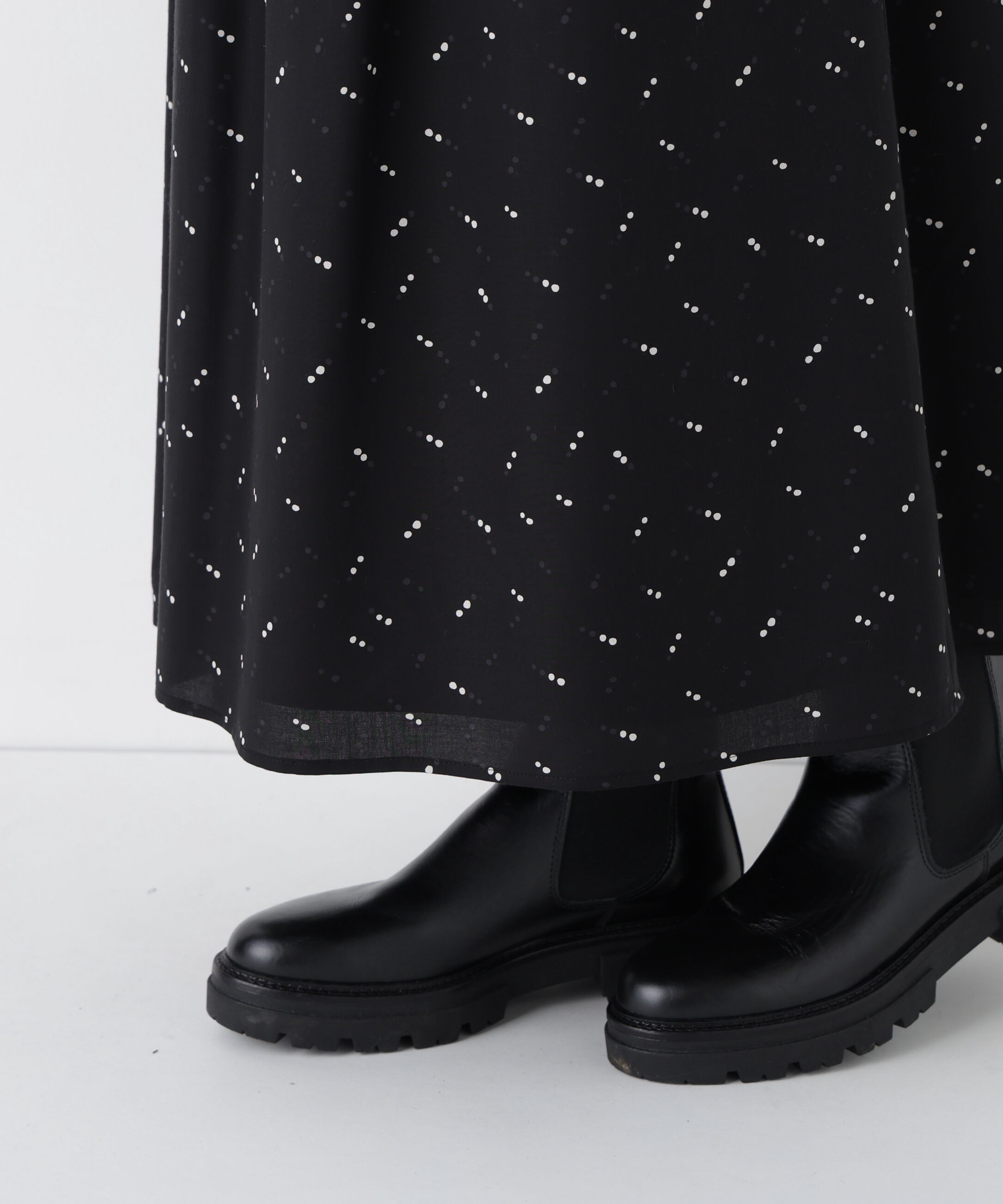  「◆《ウォッシャブル》変形ドットタックギャザースカート」|スカート|