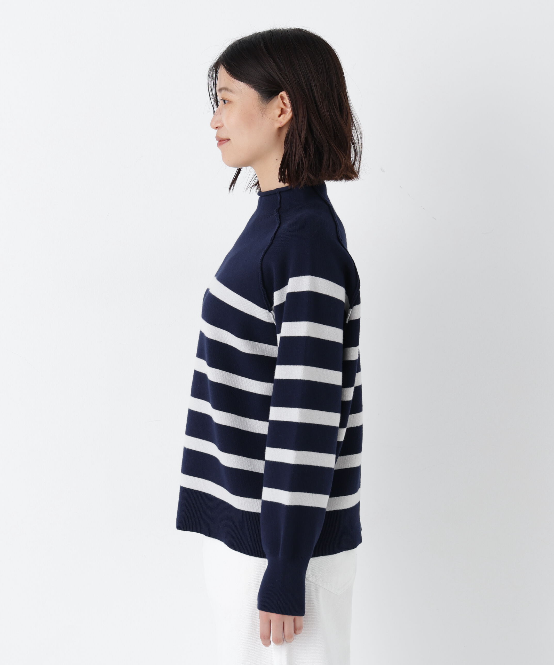  「◆《ウォッシャブル》コットンジャガードボトルネックＰＯ」|ニット・セーター|