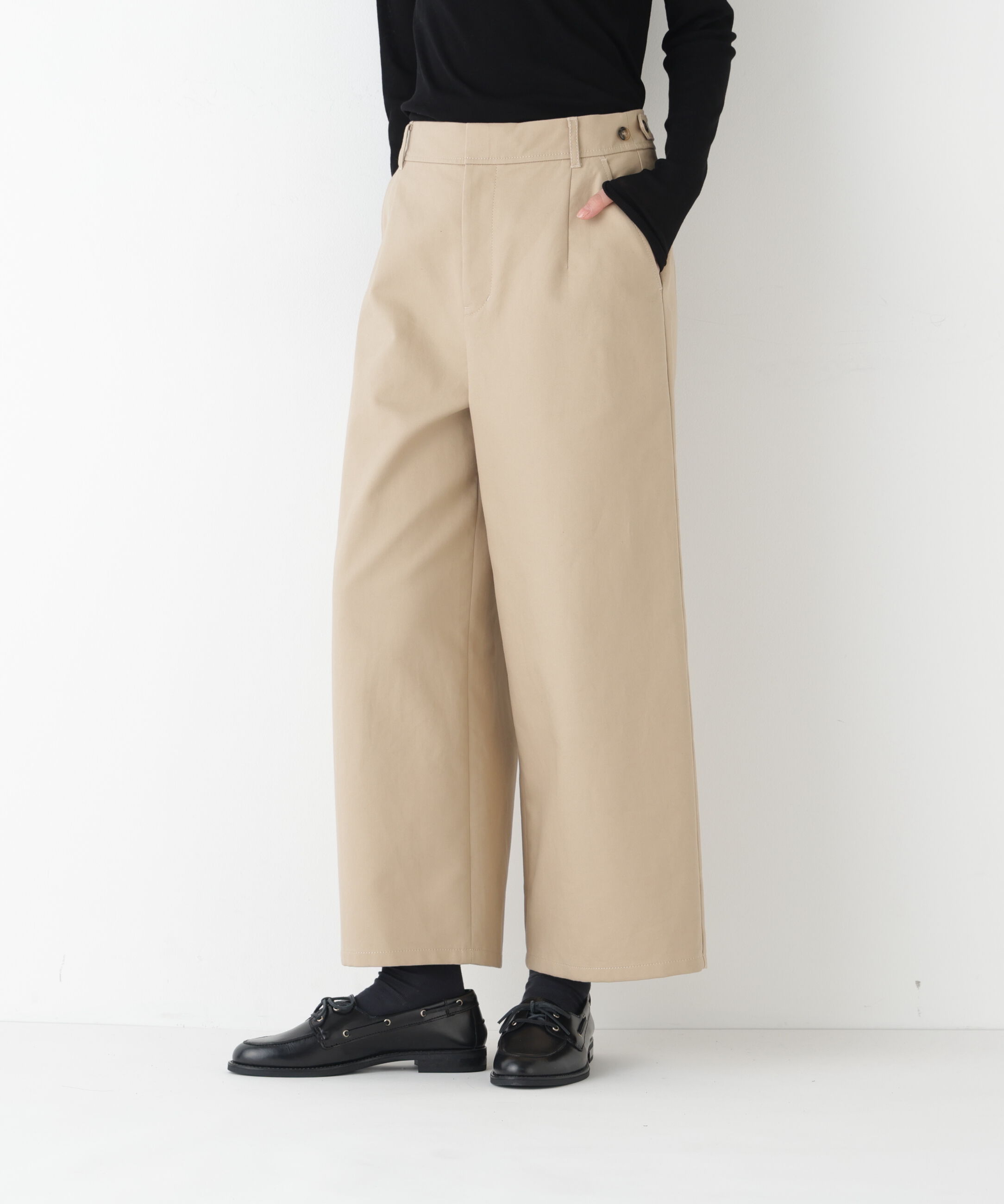  「◆《ウォッシャブル》チノガウチョ」|その他|ベージュ