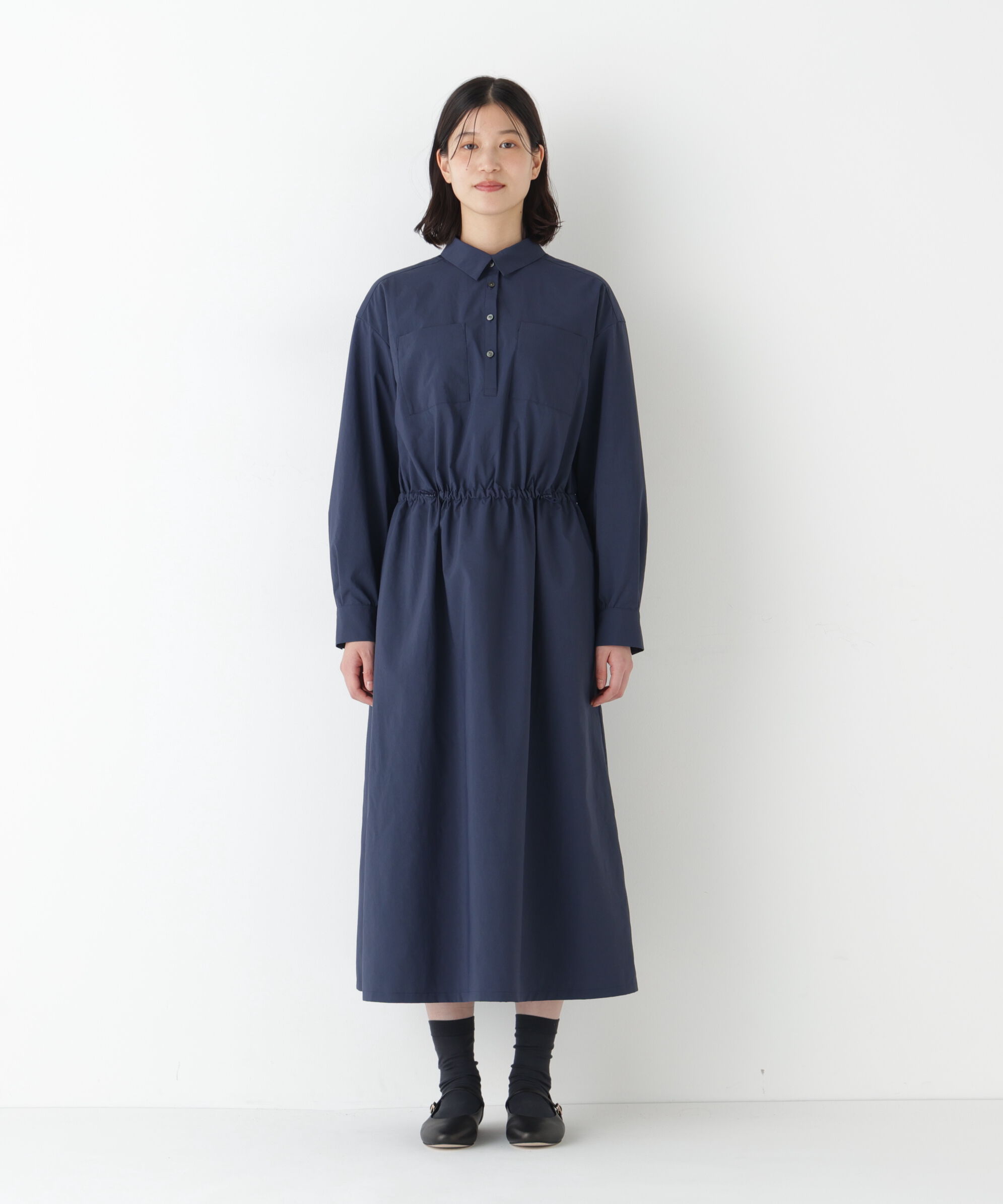  「◆《ウォッシャブル》ドロストシャツワンピース」|ワンピース|