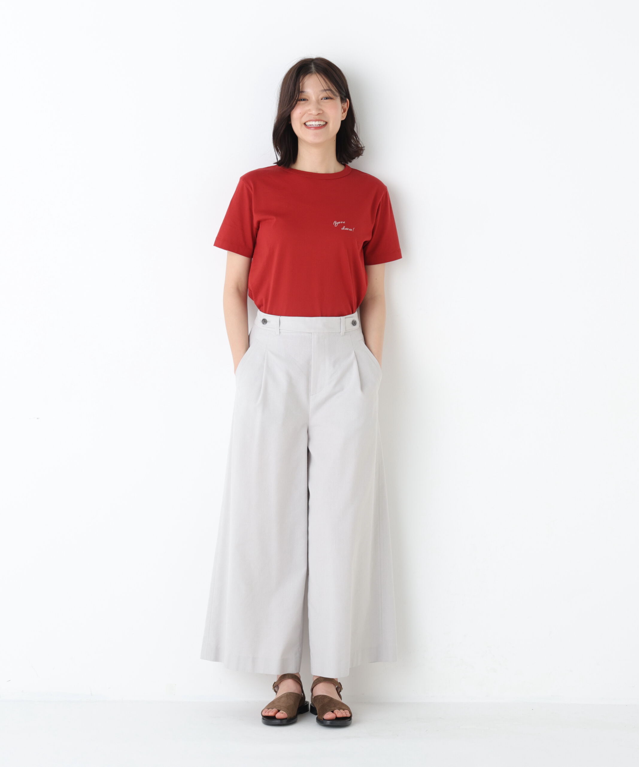  「◆《マルチサイズ/ウォッシャブル》ドライタッチリネン混ガウチョパンツ」|その他|