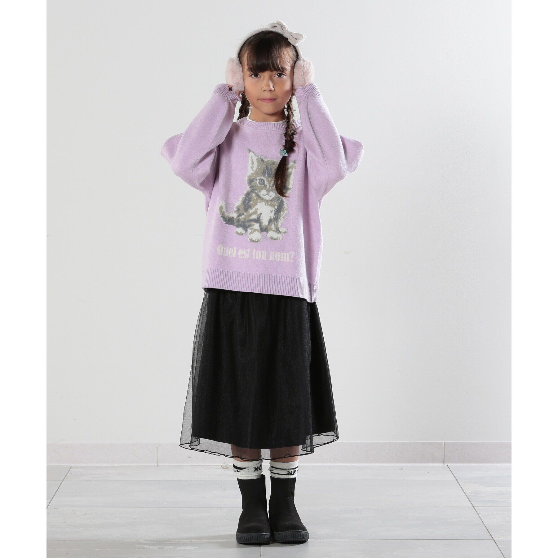 SHOO･LA･RUE「【100-140cm/プチセレ】ラメチュールスカート」|スカート|