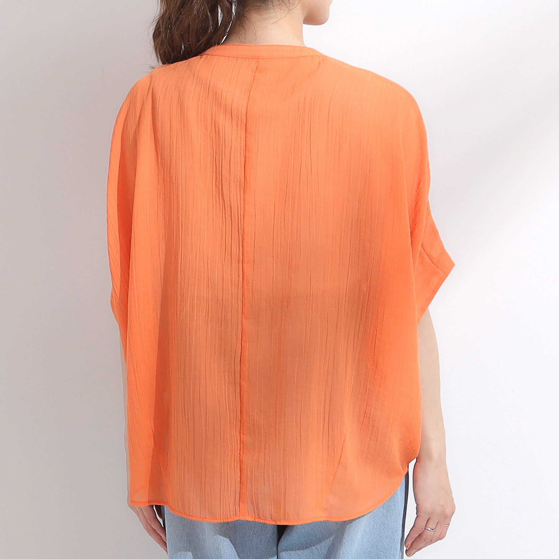 SHOO･LA･RUE「程よいシアー感 ポケットドルマン5分袖シャツ」|シャツ・ブラウス|