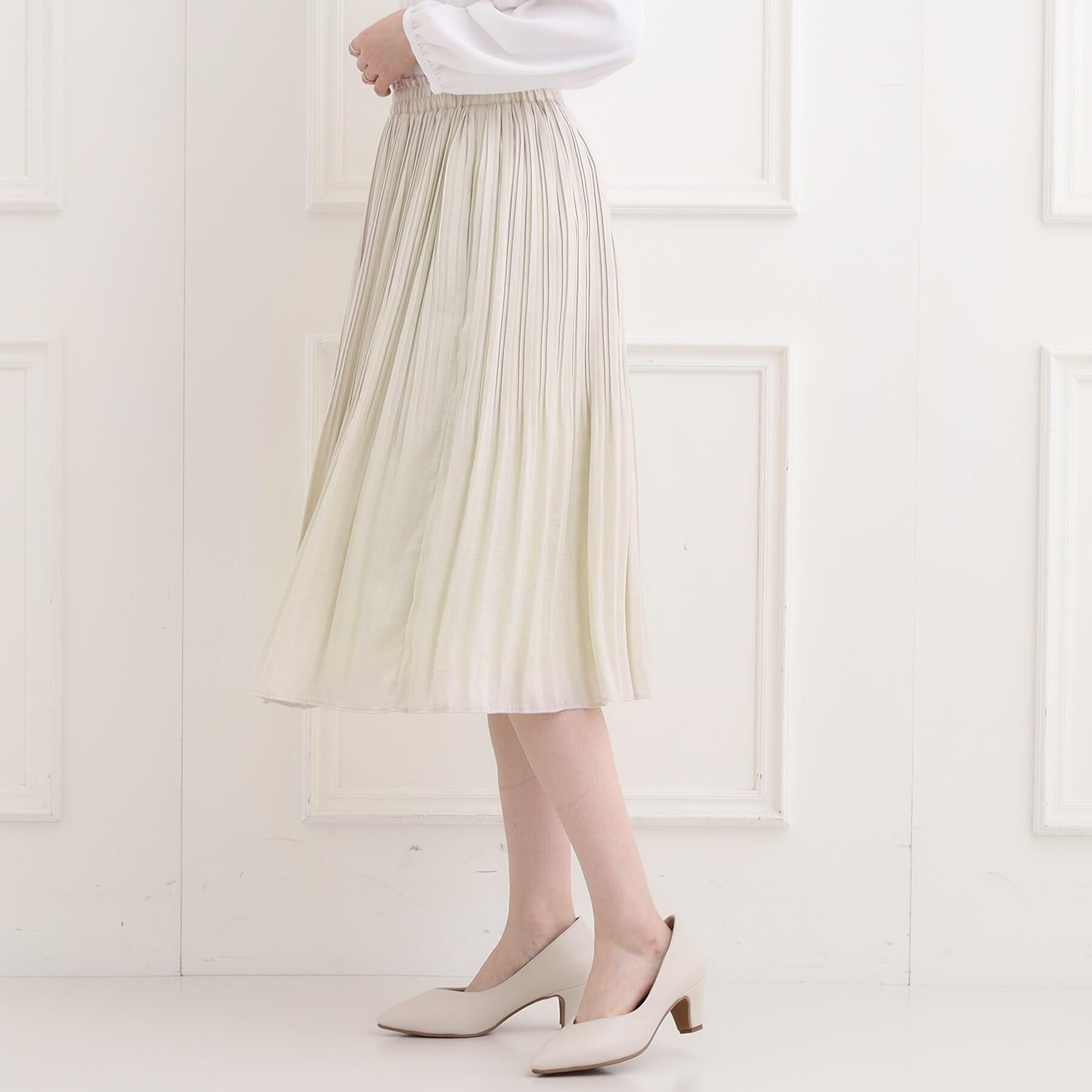 SHOO･LA･RUE「【洗濯機可/着丈選べる】オンにもオフにも 軽やかプリーツスカート」|スカート|