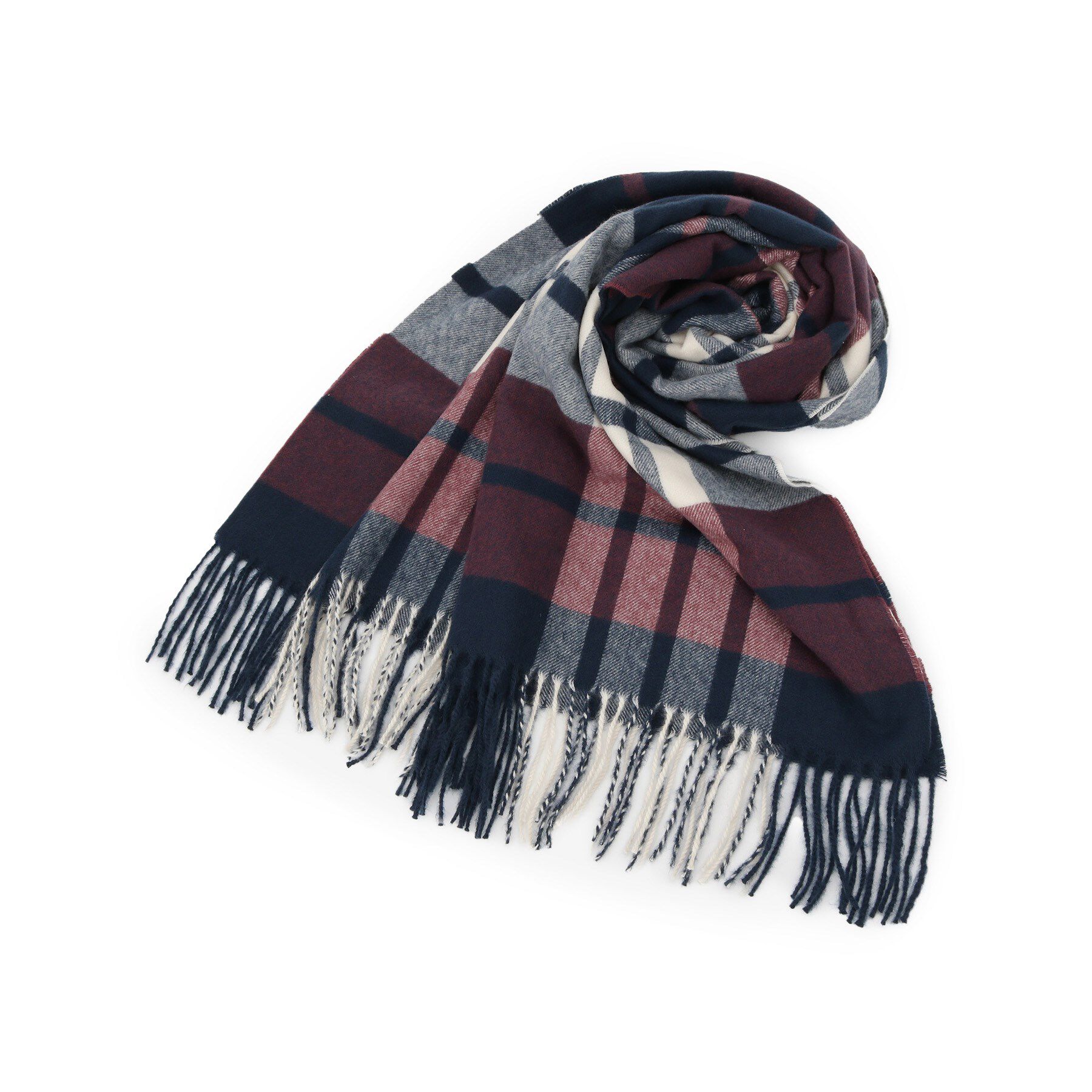 SHOO･LA･RUE「柄アソートチェックストール」|ストール|ネイビー(294)