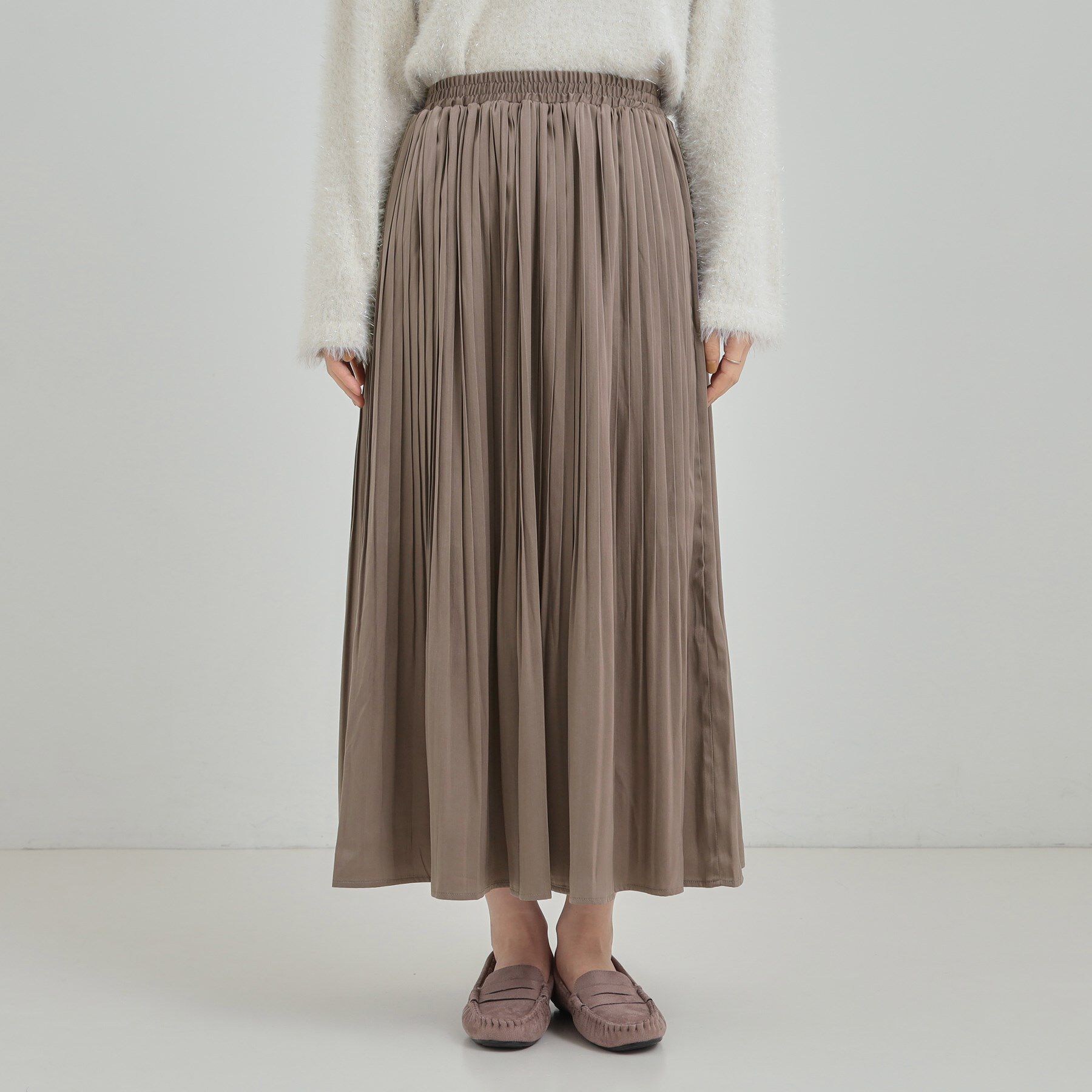 SHOO･LA･RUE「【着丈選べる/あったか】裏に秘密 プリーツスカート」|スカート|