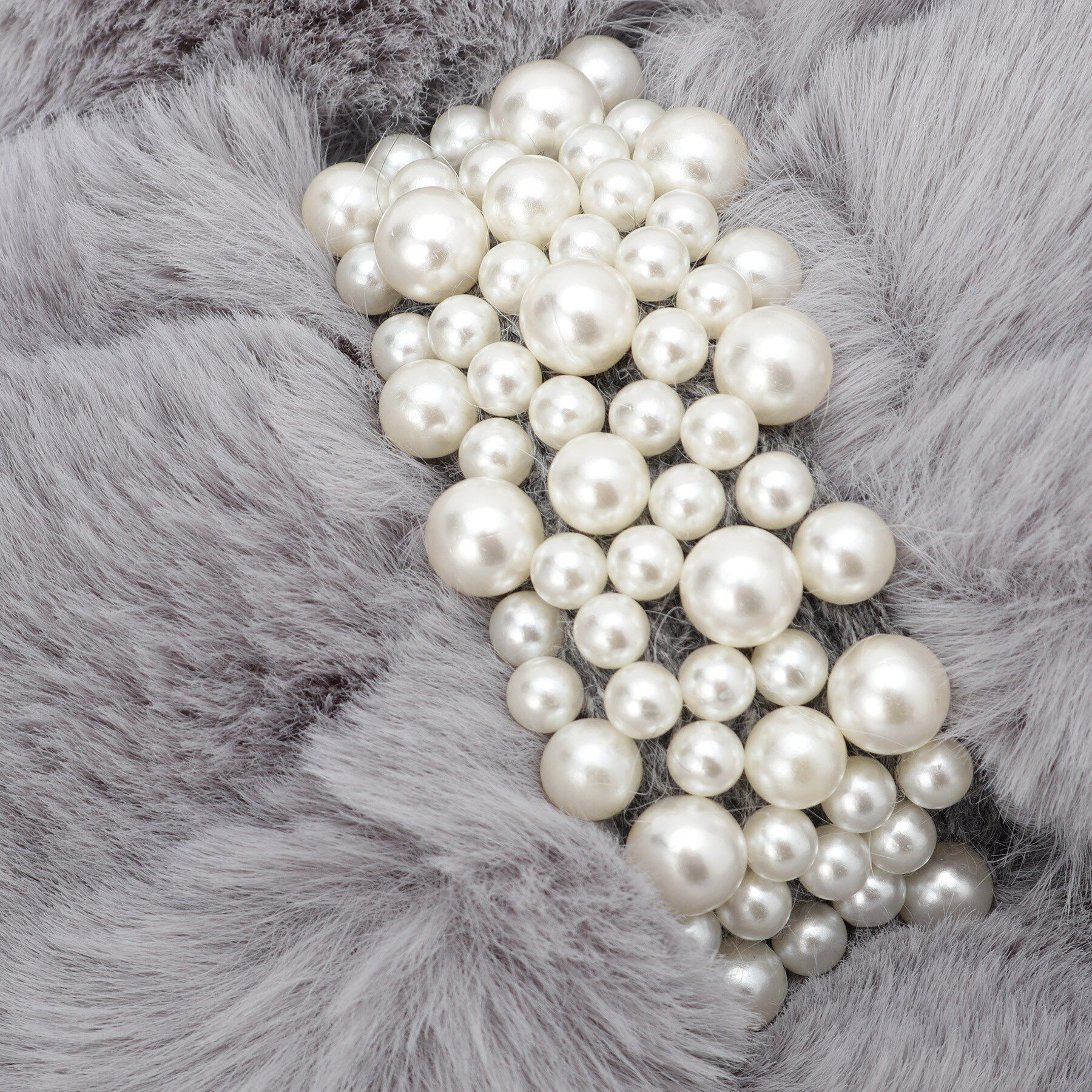 SHOO･LA･RUE「フェイクパール付きフェイクファーティペット」|ストール|