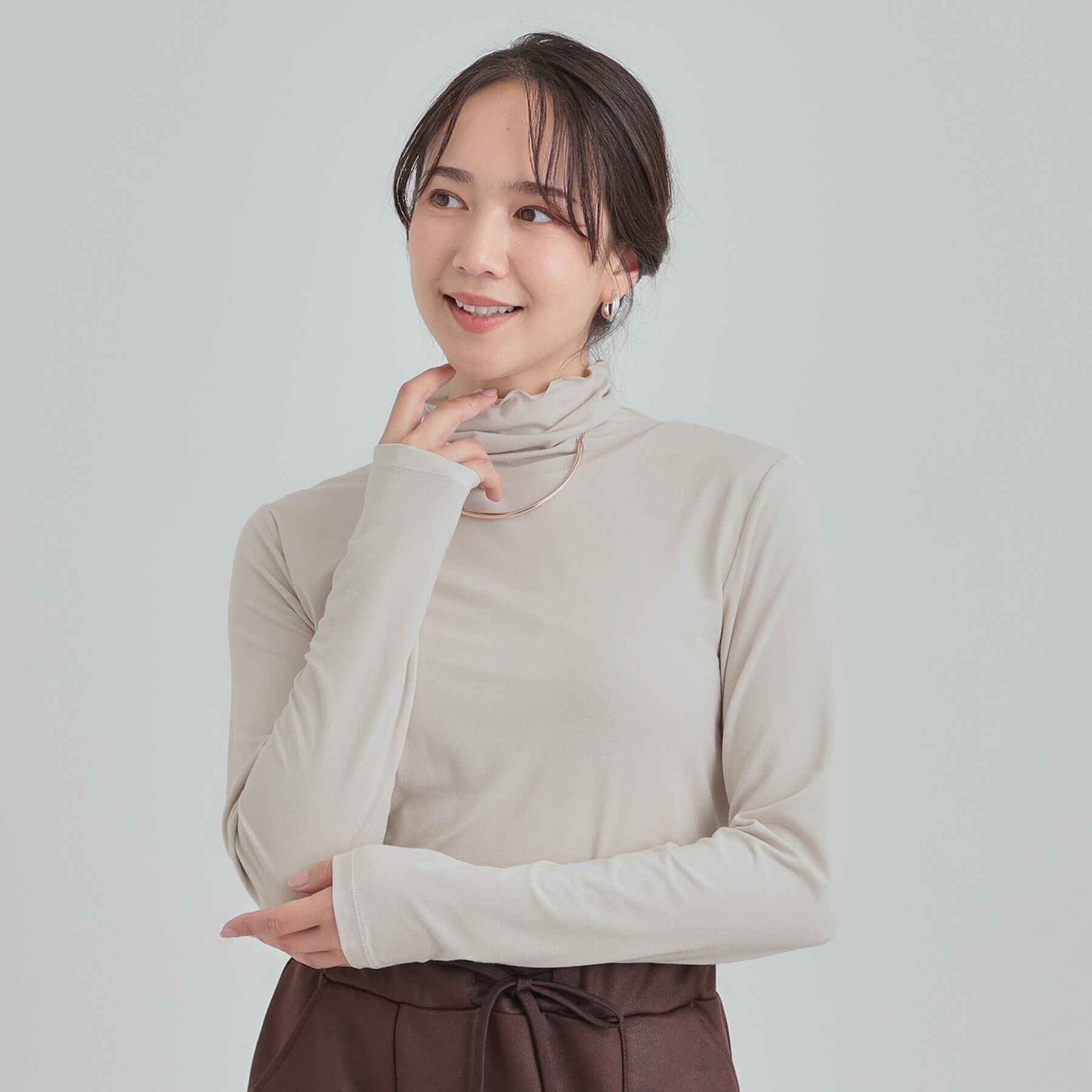 SHOO･LA･RUE「【あったか/S-LL】秋冬の救世主 タートルネックインナー」|Tシャツ・カットソー|