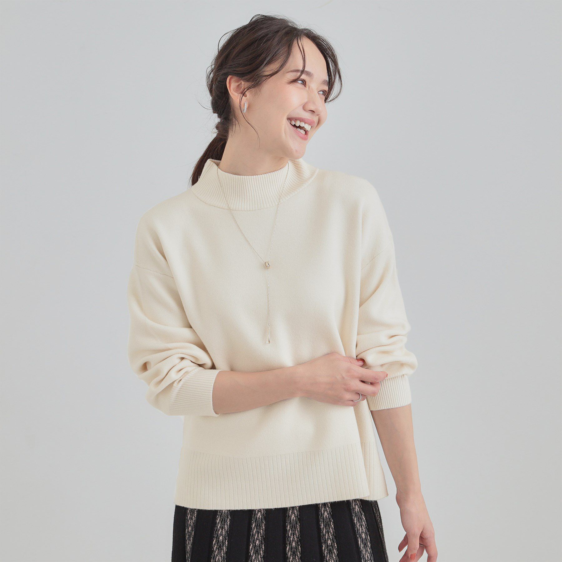SHOO･LA･RUE「【洗濯機可/S-LL】もちもちハイネックニット」|ニット・セーター|