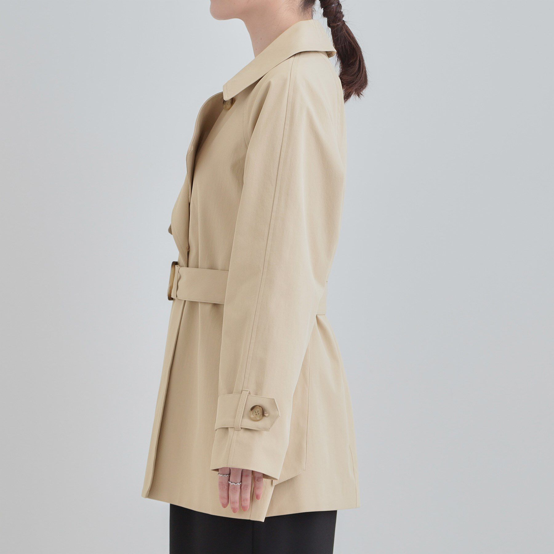 SHOO･LA･RUE「【S-LL/撥水】通勤やお出かけにも活躍 ミドルトレンチコート」|トレンチコート|