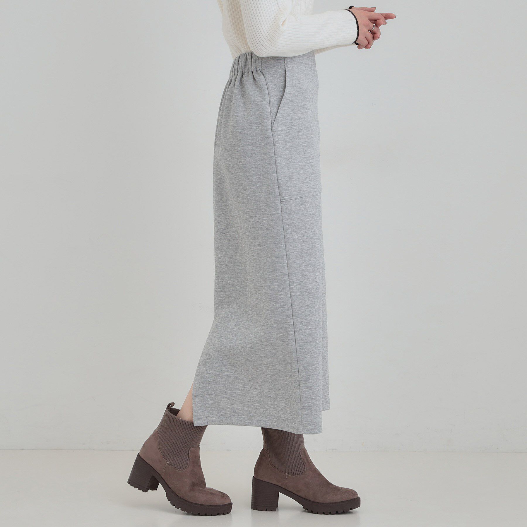 SHOO･LA･RUE「【セットアップ可/S-LL/なめらかタッチ】ベイカーナロースカート」|スカート|