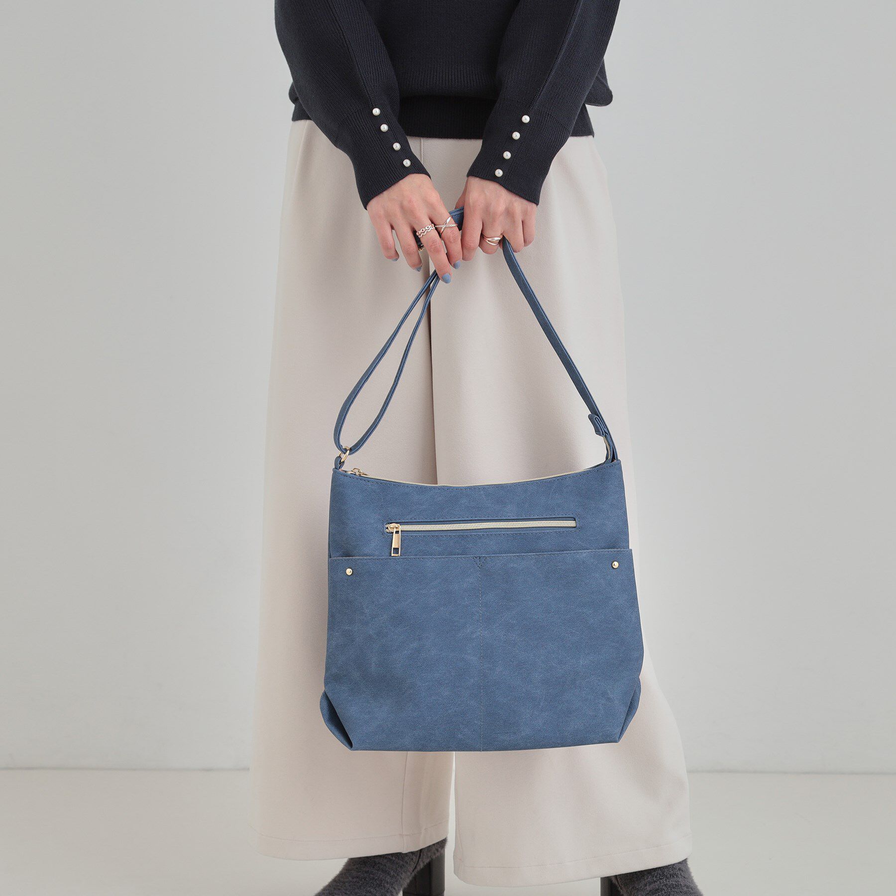 SHOO･LA･RUE「【選べる6色】フロントWポケットショルダーバッグ」|ショルダー・メッセンジャー|