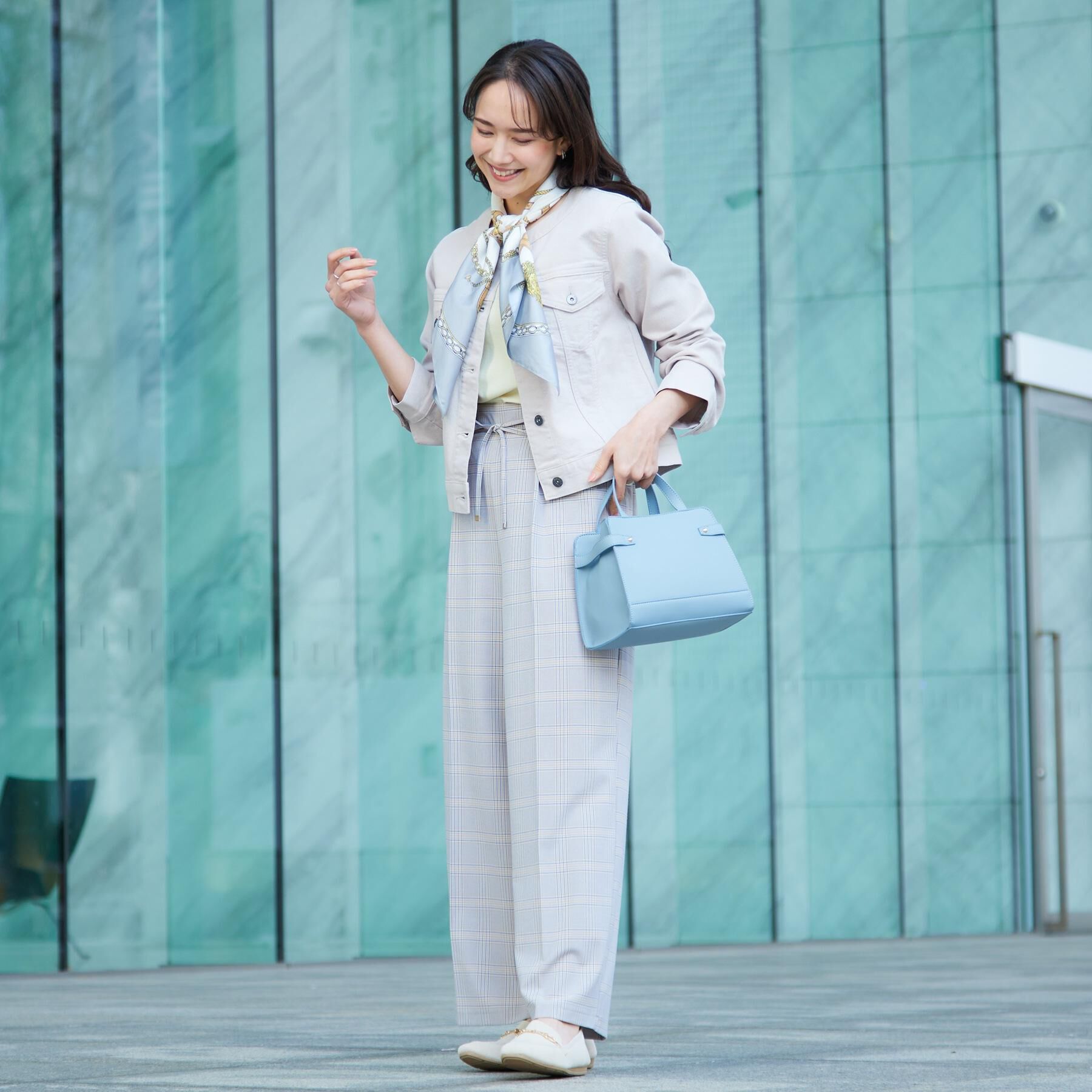 SHOO･LA･RUE「【SHOO・LA・RUE DENIM/S-LL/高レビュー】大人のための ノーカラーデニムジャケット」|デニムジャケット|