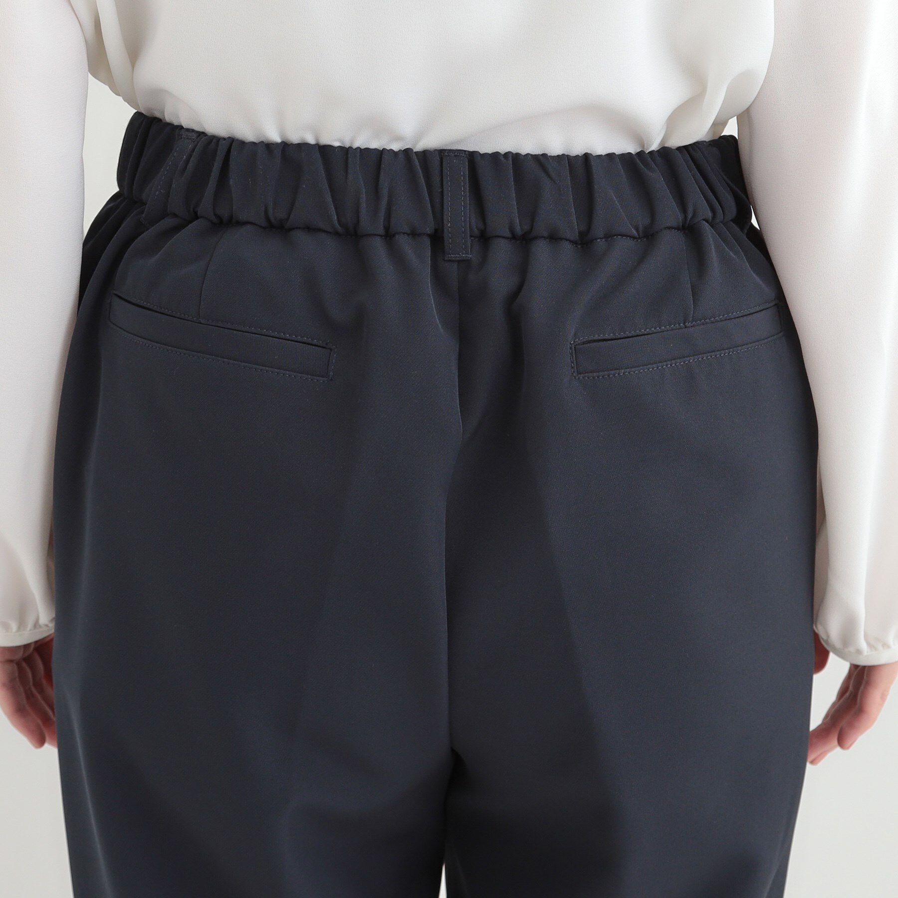 SHOO･LA･RUE「【3点スーツセット/洗濯機可】時短で好印象 セットアップ+ブラウス」|ノーカラージャケット|