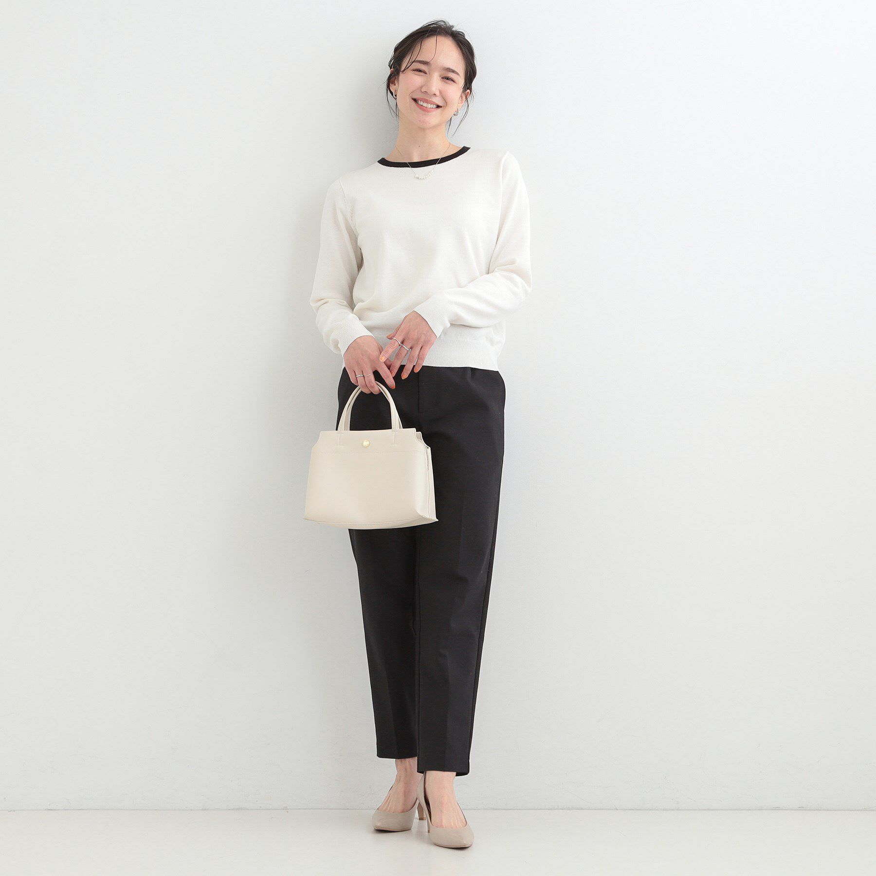 SHOO･LA･RUE「【洗濯機可/S-LL/アンサンブル可】結局、シンプル クルーネックニット」|ニット・セーター|