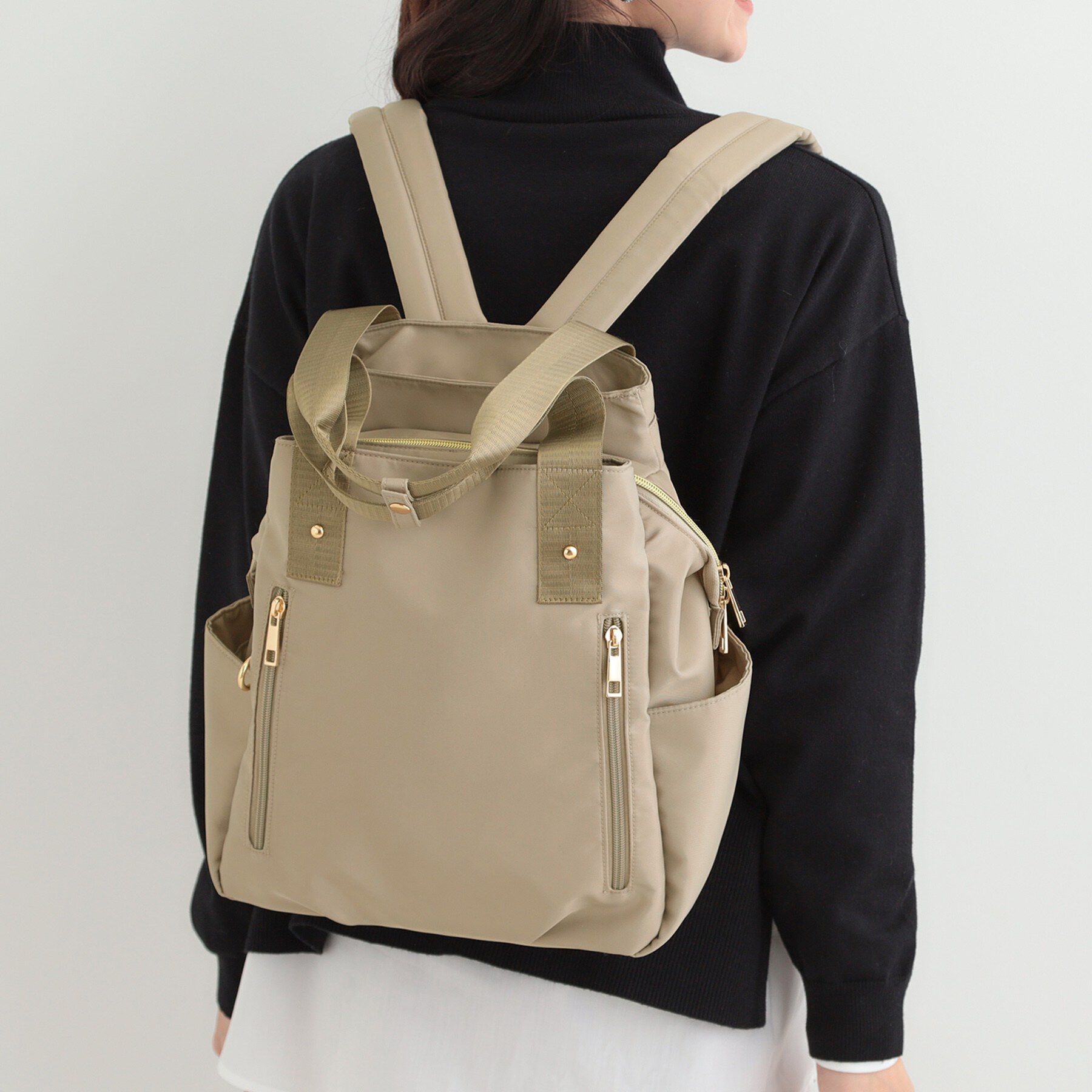 SHOO･LA･RUE「【撥水／2WAY】トートにもなる低反発ベルトの3層リュック」|リュック|