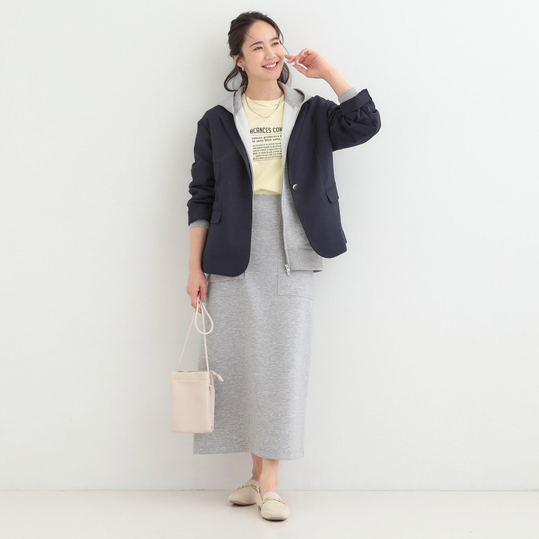 SHOO･LA･RUE「【セットアップ可/S-LL/なめらかタッチ】大人カジュアルスタイルに ZIPパーカ」|パーカー|