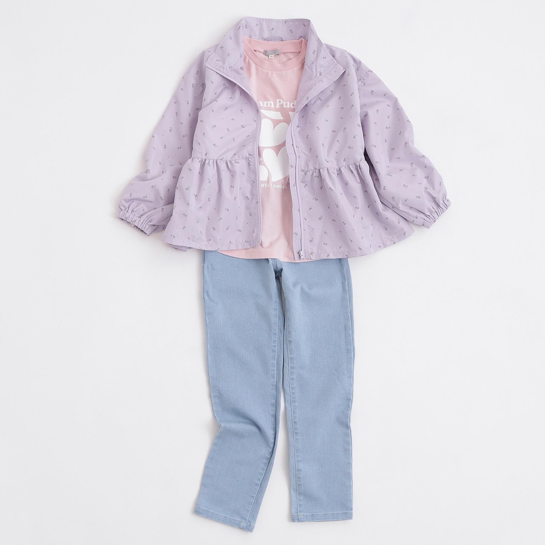 SHOO･LA･RUE「【100-150cm/選べる2柄】プリントアソート裾ラウンドロンT」|Tシャツ・カットソー|