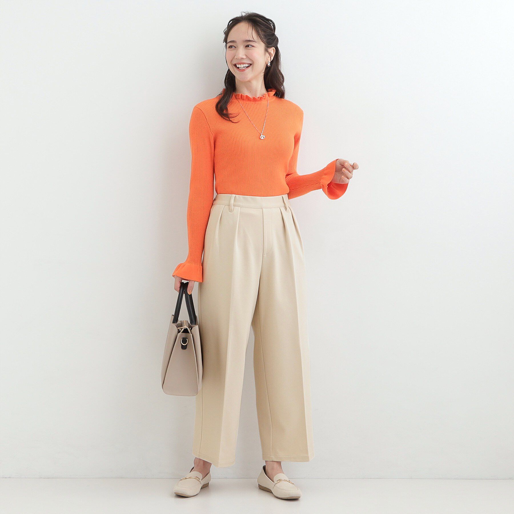 SHOO･LA･RUE「【S-LL】きれい見えも叶う フロッキードットワイドパンツ」|その他|