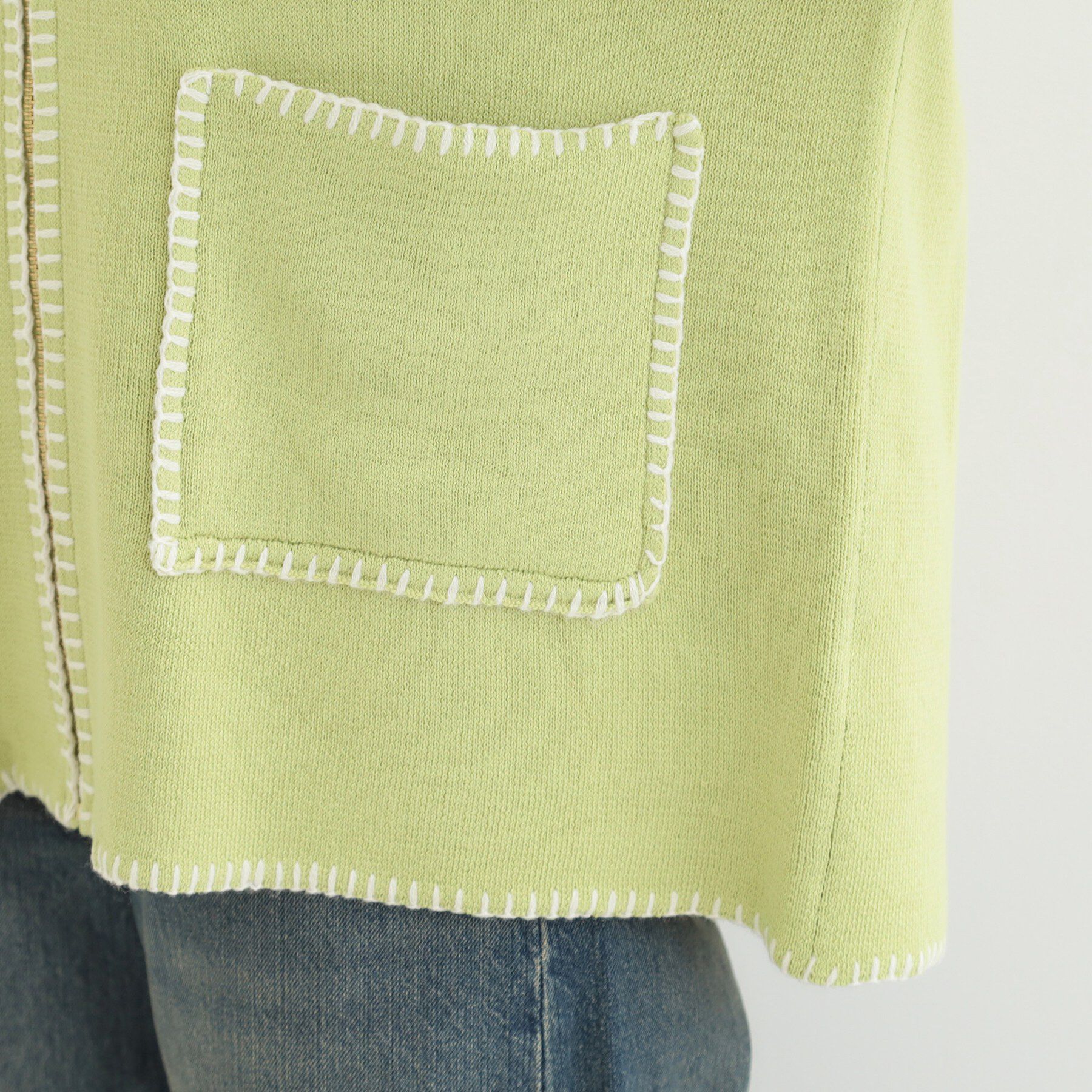 SHOO･LA･RUE「ステッチ襟付きが魅力な ジップニットカーディガン」|カーディガン|