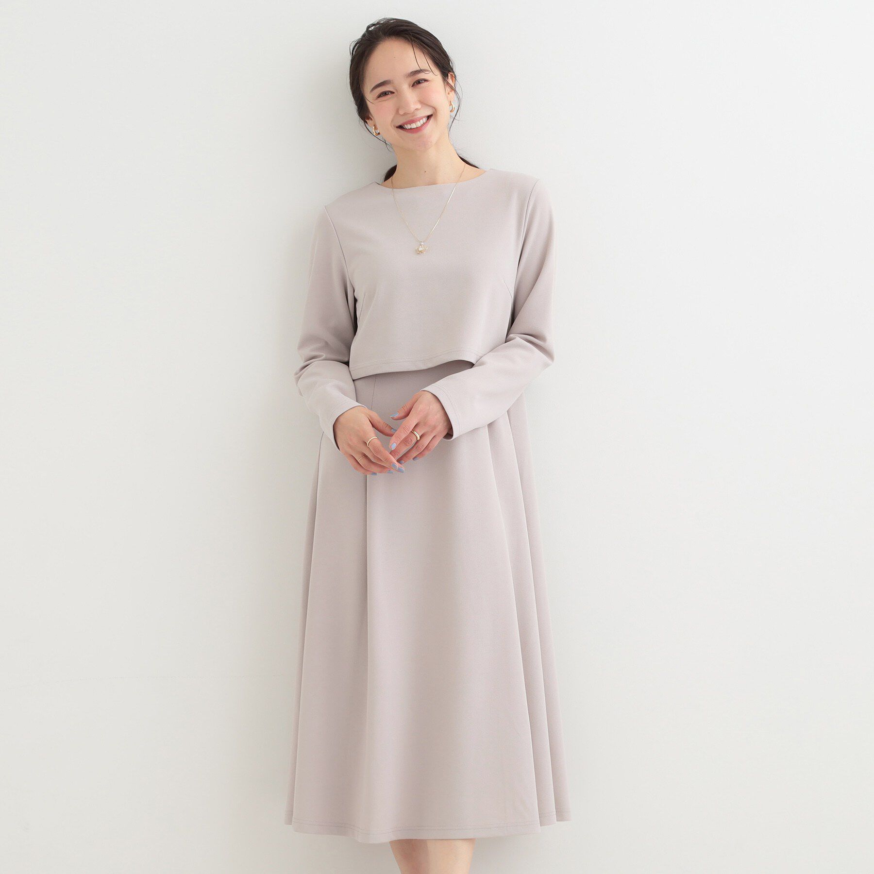 SHOO･LA･RUE「【S-LL】コーデに迷わずきちんと決まる セットアップ風ワンピース」|ワンピース|