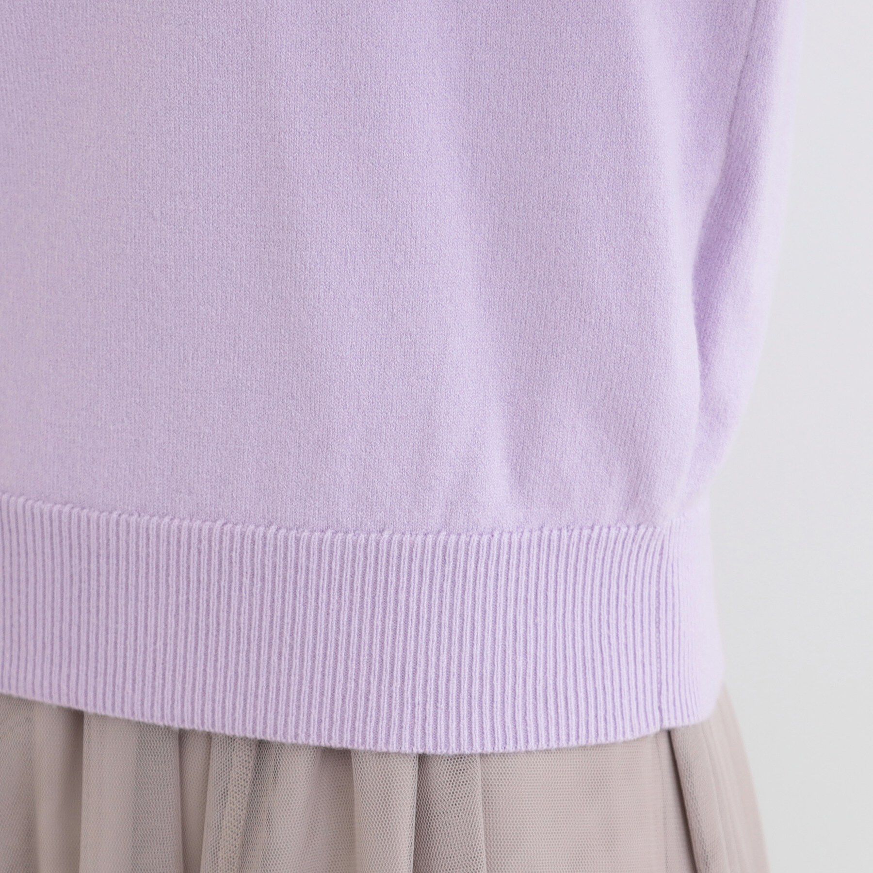 SHOO･LA･RUE「【洗濯機可/S-LL】手元美しく パールボタン&お袖編み柄切り替えニット」|ニット・セーター|