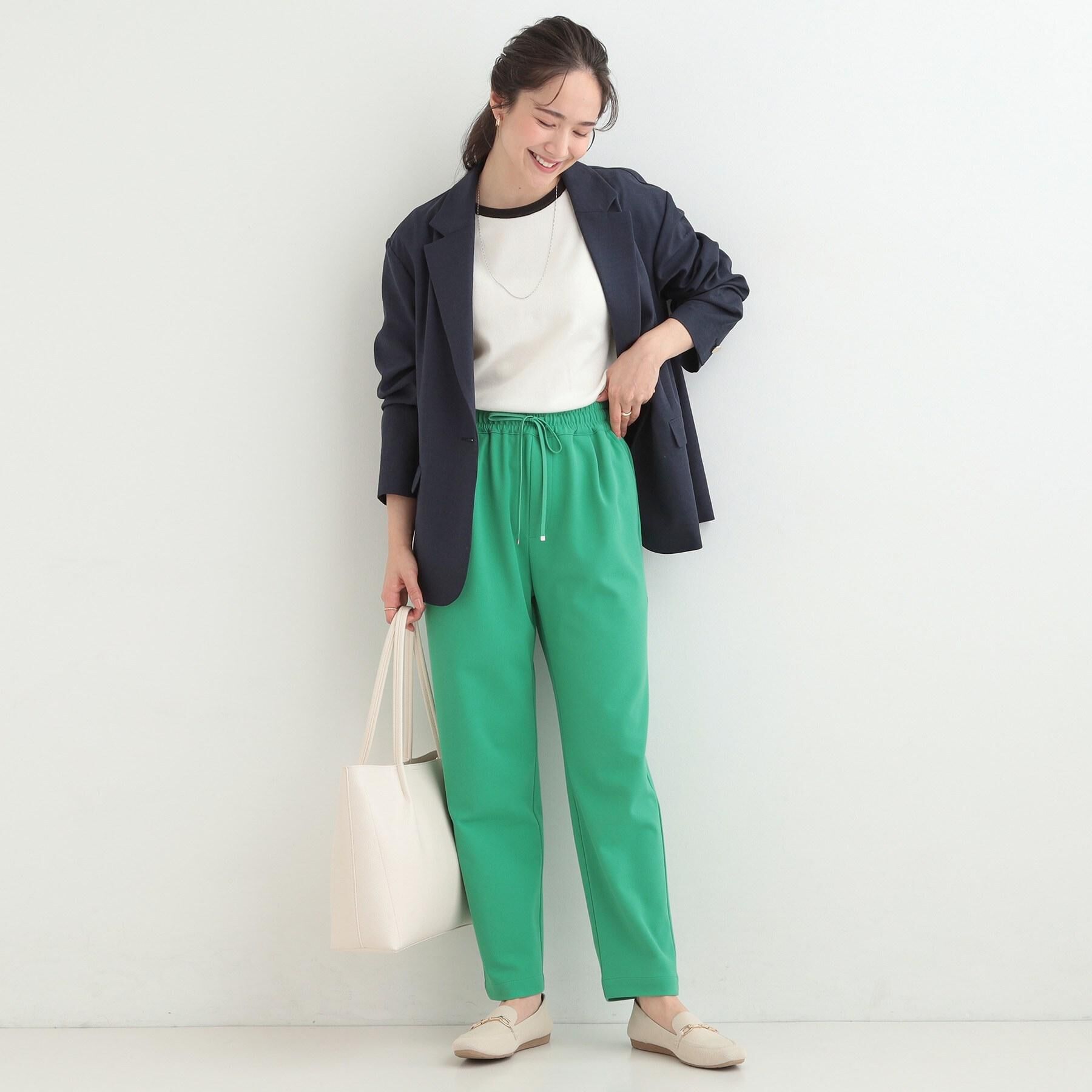 SHOO･LA･RUE「【洗濯機可/S-LL/アンサンブル可】すっきりと好印象 配色クルーネックニット」|ニット・セーター|