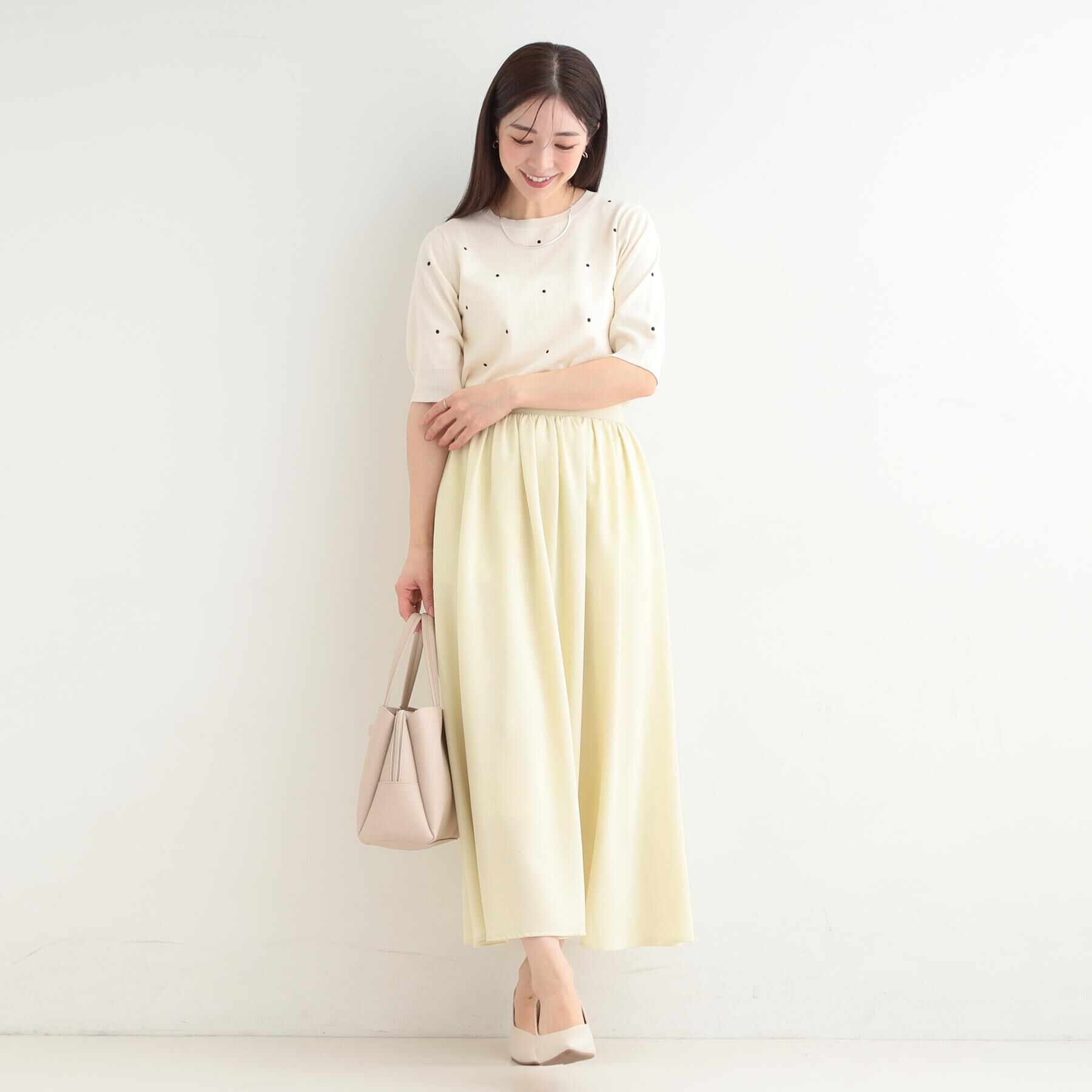 SHOO･LA･RUE「【着丈選べる】ふんわり揺れる アソート柄フレアスカート」|スカート|