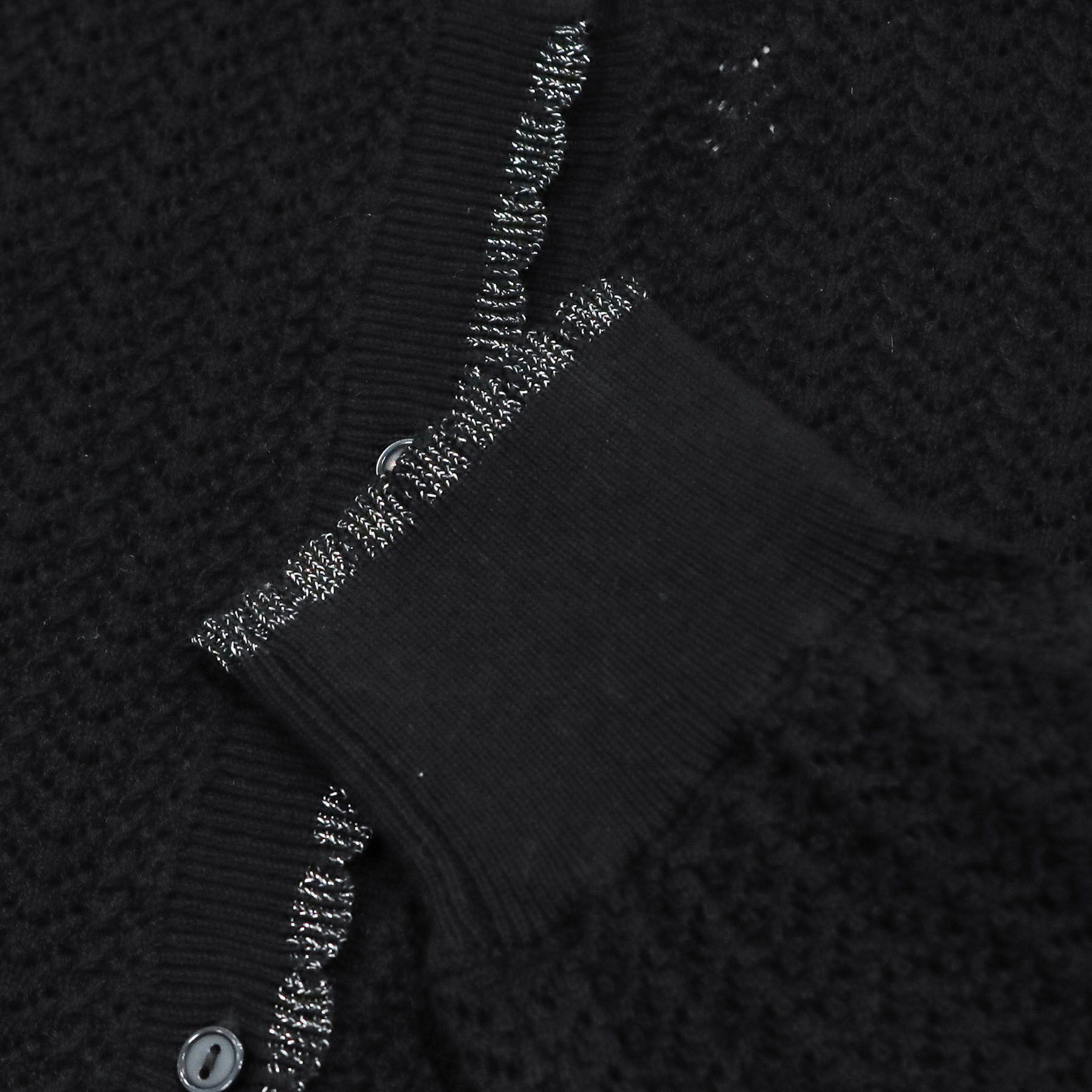 SHOO･LA･RUE「編み柄が上品 ラメ配色透かし編みカーディガン」|カーディガン|