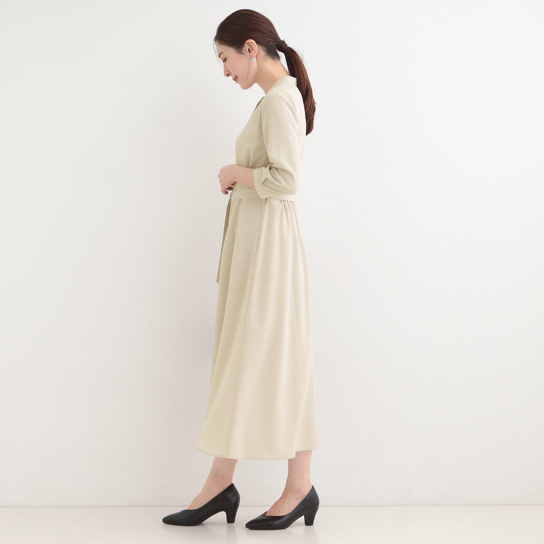 SHOO･LA･RUE「【洗濯機可/接触冷感/UV】ONOFF使える ウエストタックワンピース」|ワンピース|