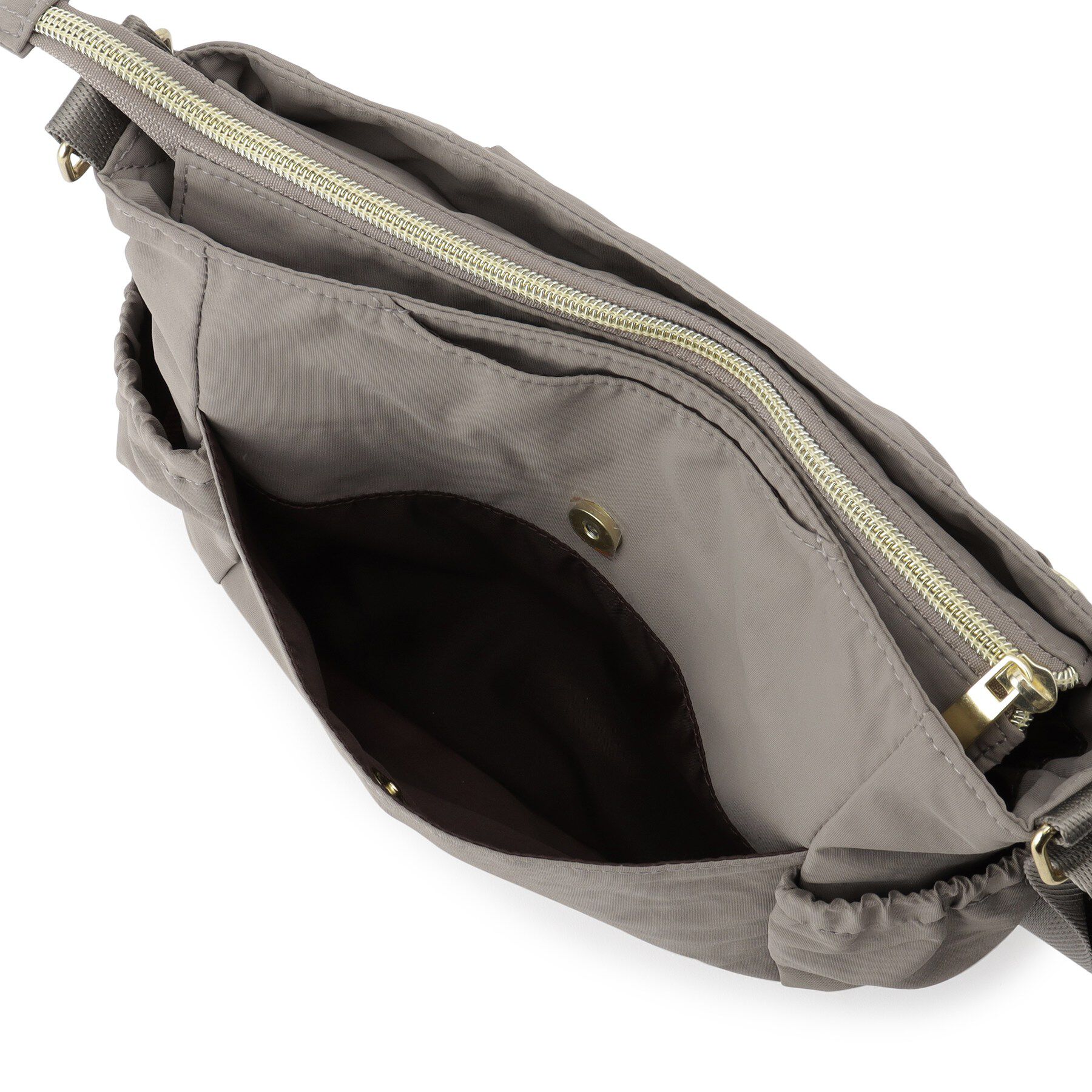 SHOO･LA･RUE「【撥水】縦ファスナー8ポケットショルダーバッグ」|ショルダー・メッセンジャー|