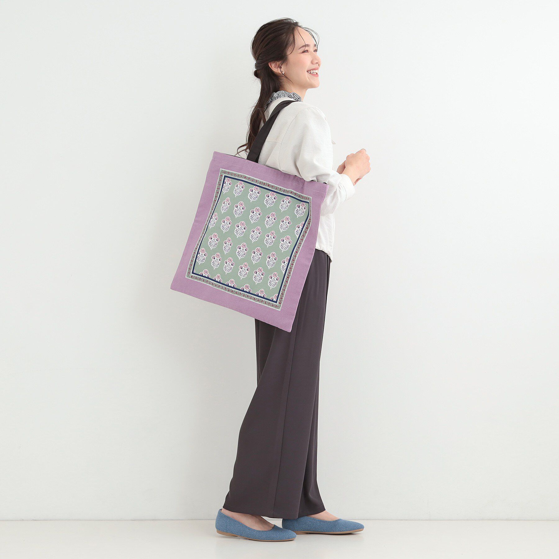 SHOO･LA･RUE「【インド製】スクエアファスナートートバッグ」|トートバッグ|