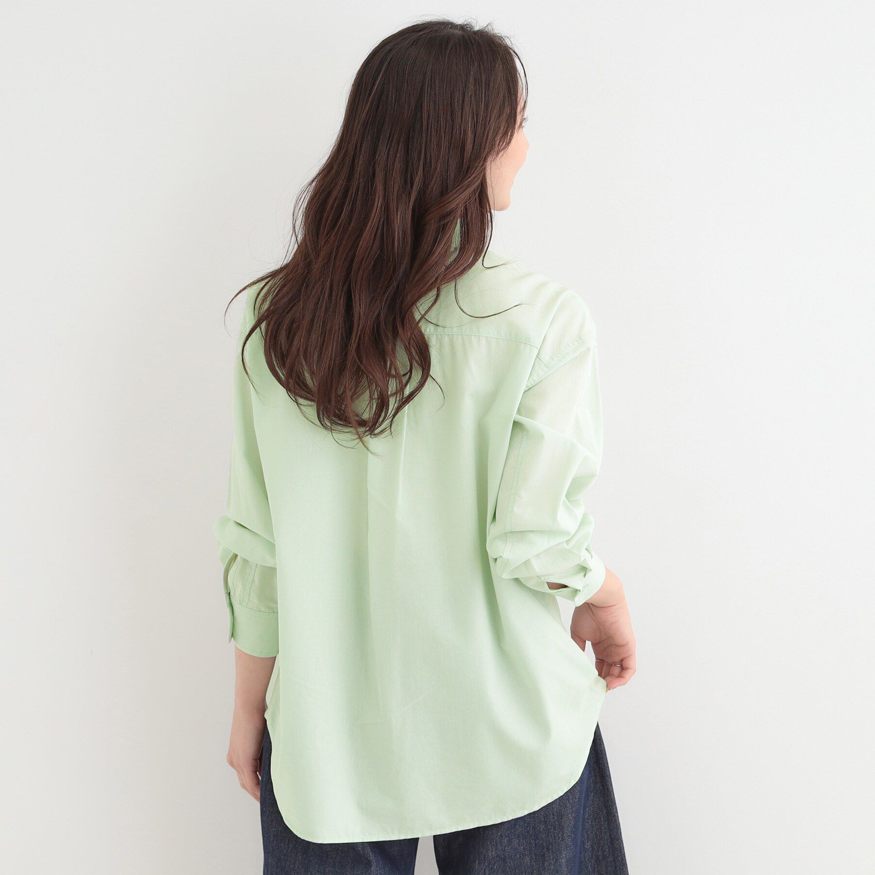 SHOO･LA･RUE「【選べる色・柄/S-LL】通年使える レギュラーカラーシャツ」|シャツ・ブラウス|