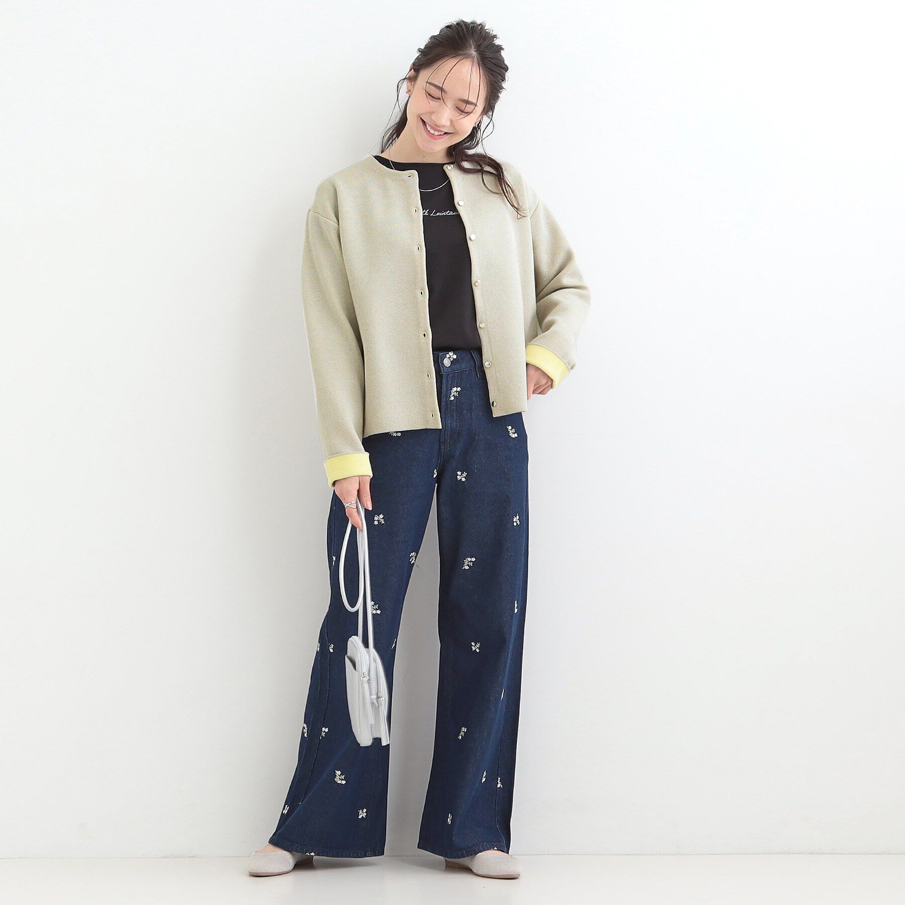 SHOO･LA･RUE「【洗濯機可/S-LL】品良くきまる 配色カーディガン」|カーディガン|