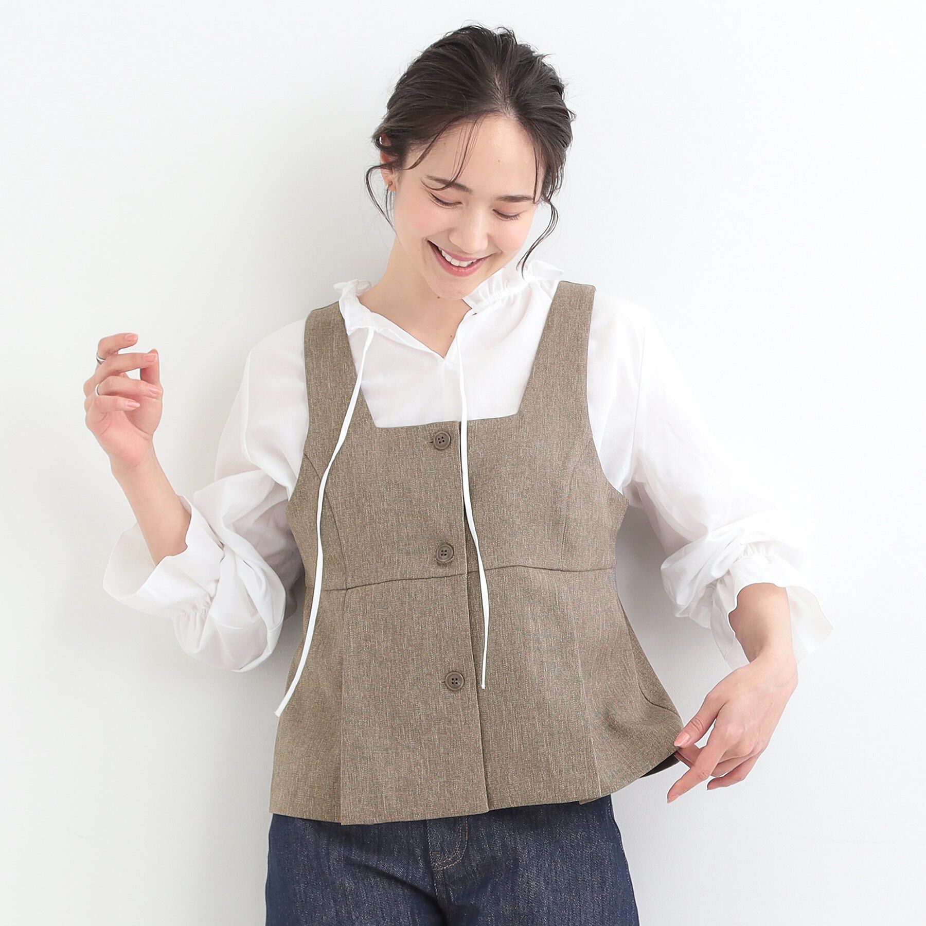 SHOO･LA･RUE「【2点セット/S-LL】着回し力も抜群　着るだけで決まる大人上品セットアップ」|スーツ|